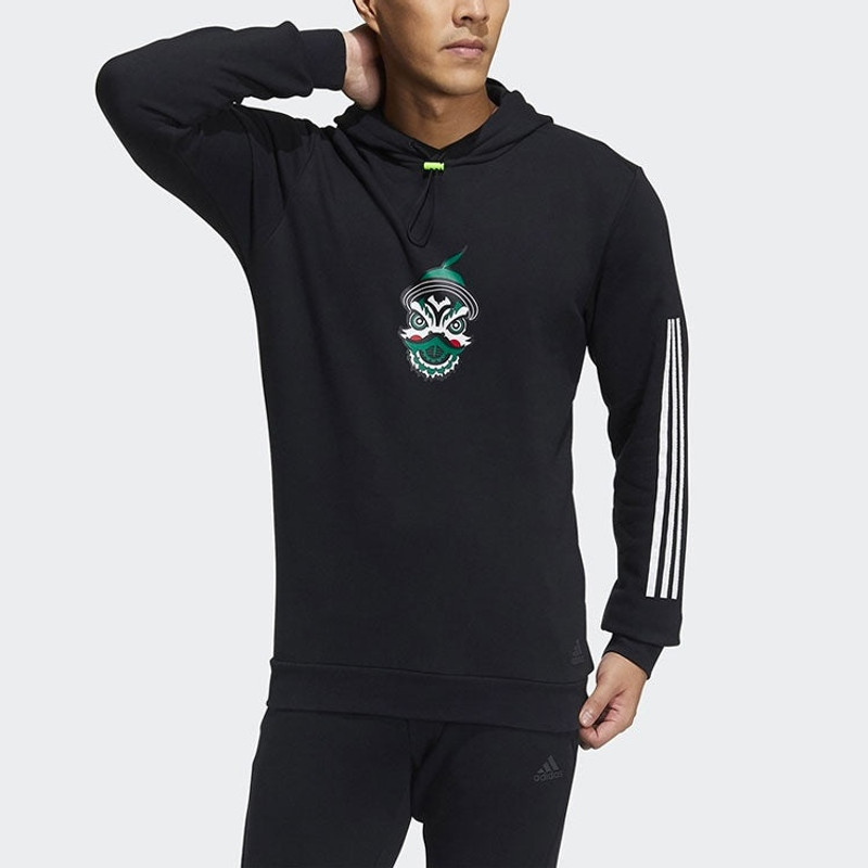 adidas adidas Lion Zhang Training Sports Pullover Couple Style Black H43796 outlook
