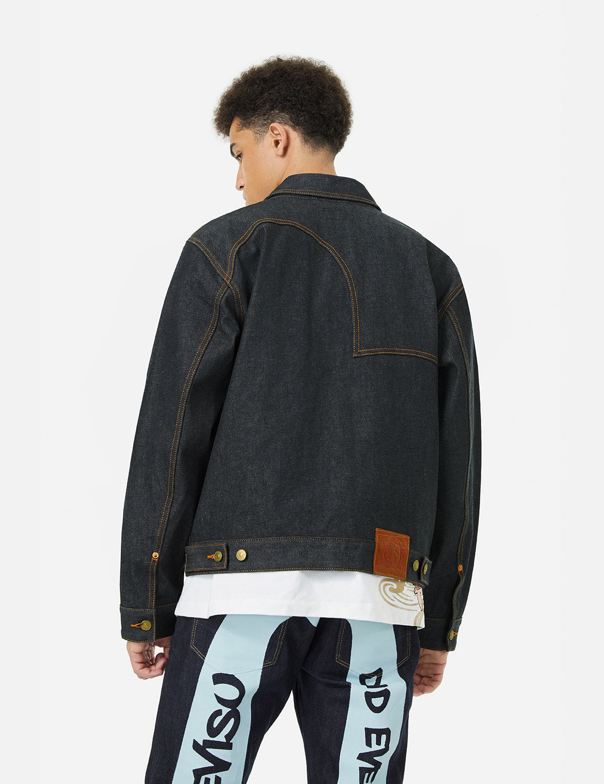 Seagull Print Relax Fit Denim Jacket - 5