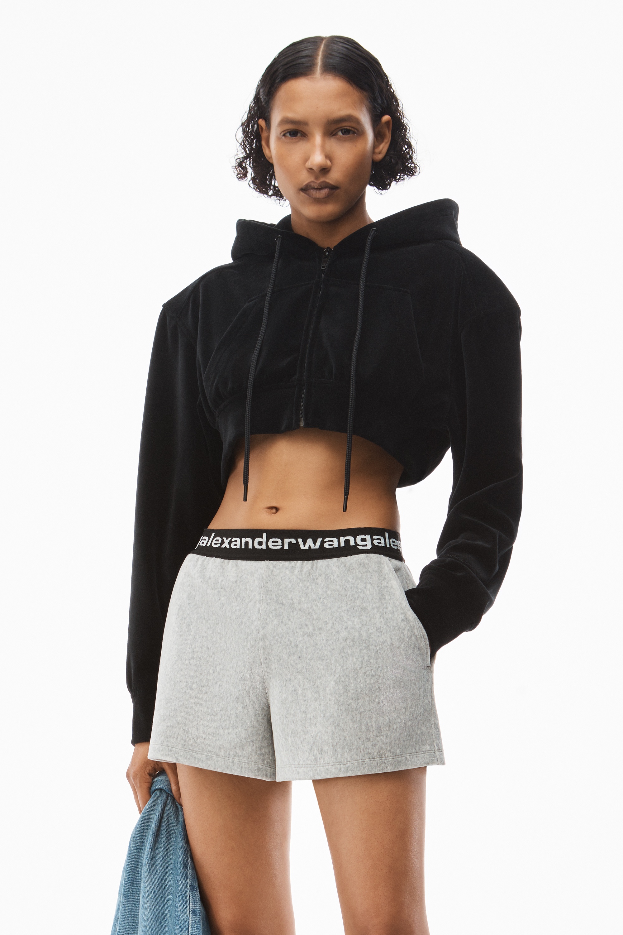 LOGO ELASTIC SHORT IN STRETCH CORDUROY - 5