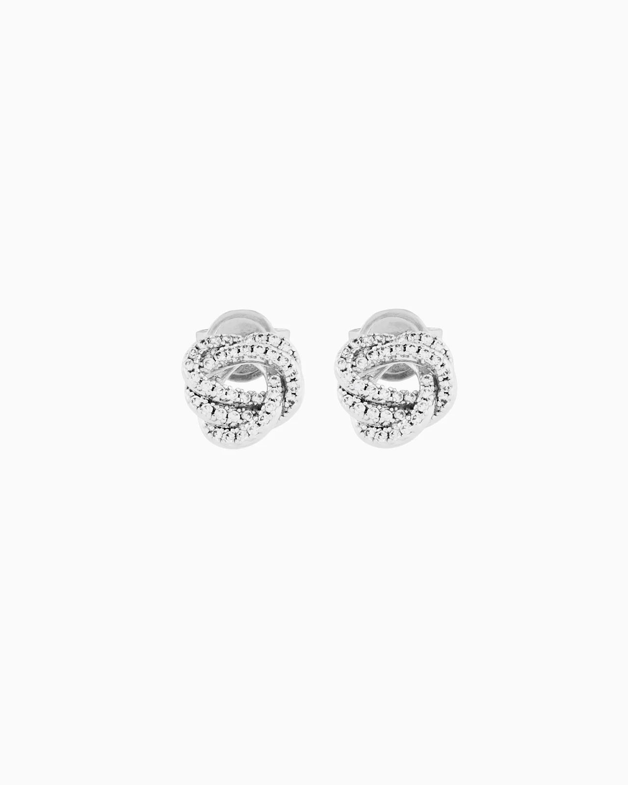 SILVER-TONE BRASS STUD EARRINGS - 1