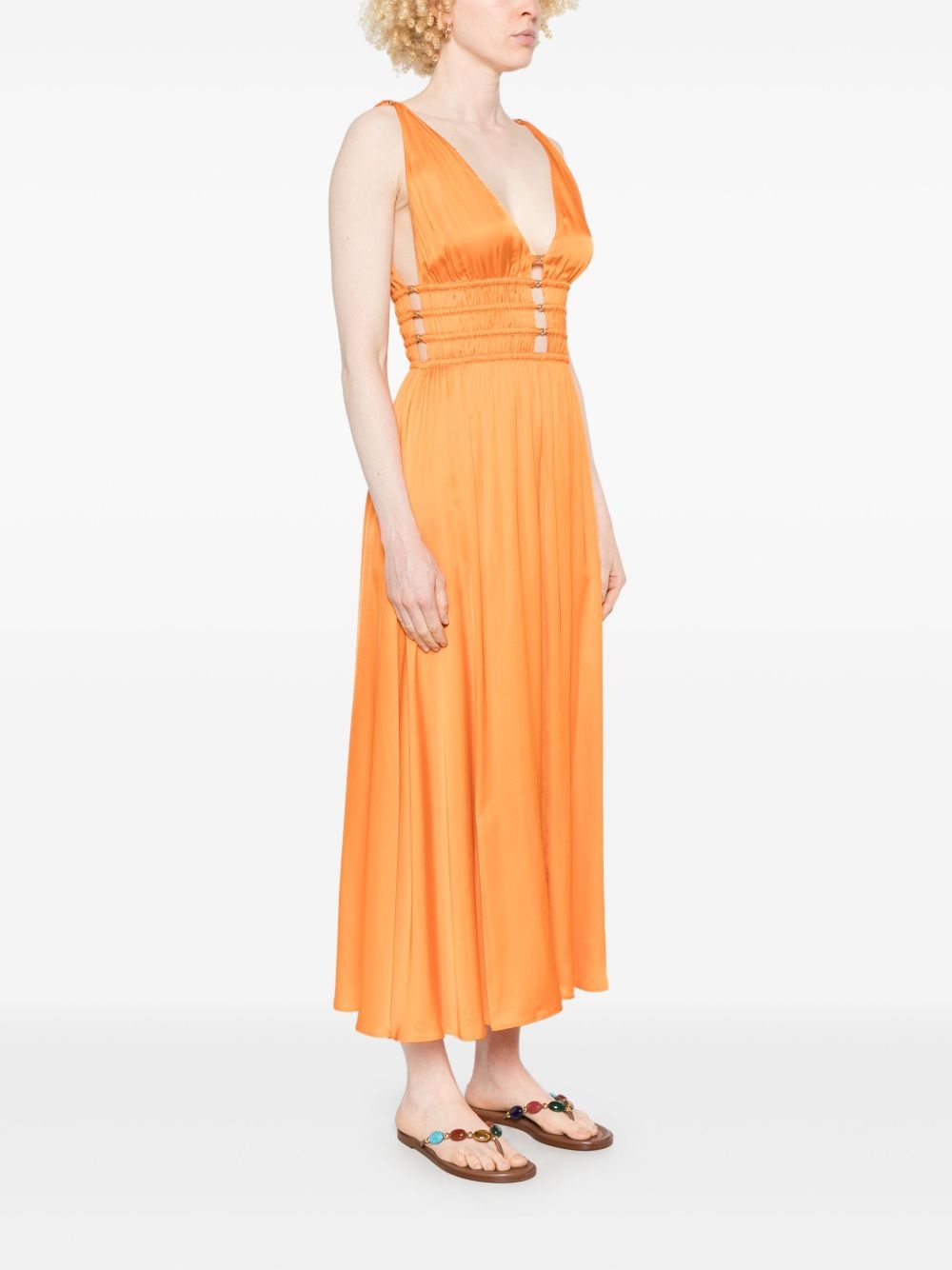 V-neck midi dress - 3