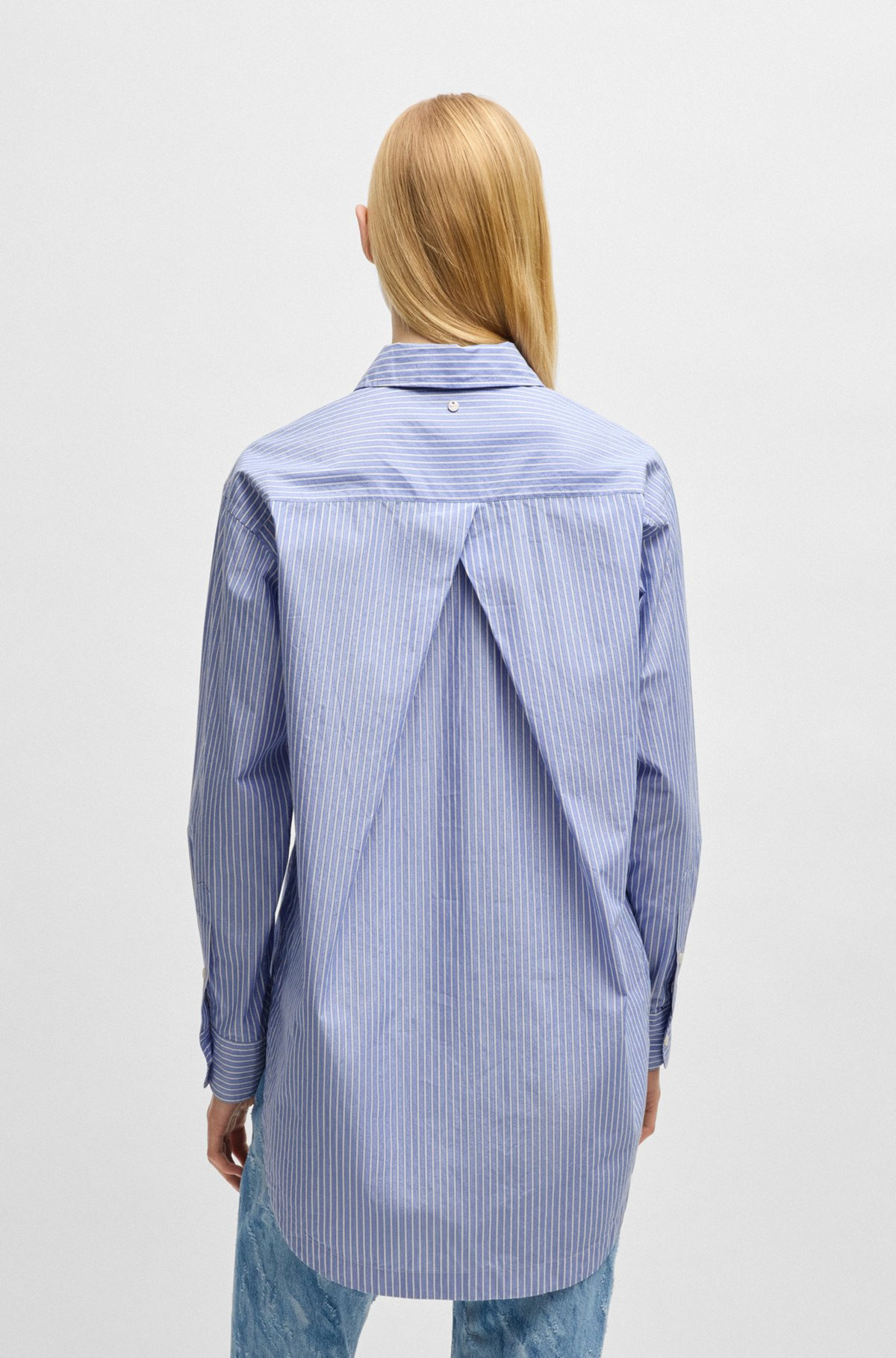 RELAXED-FIT BLOUSE IN STRIPED POPLIN - 5