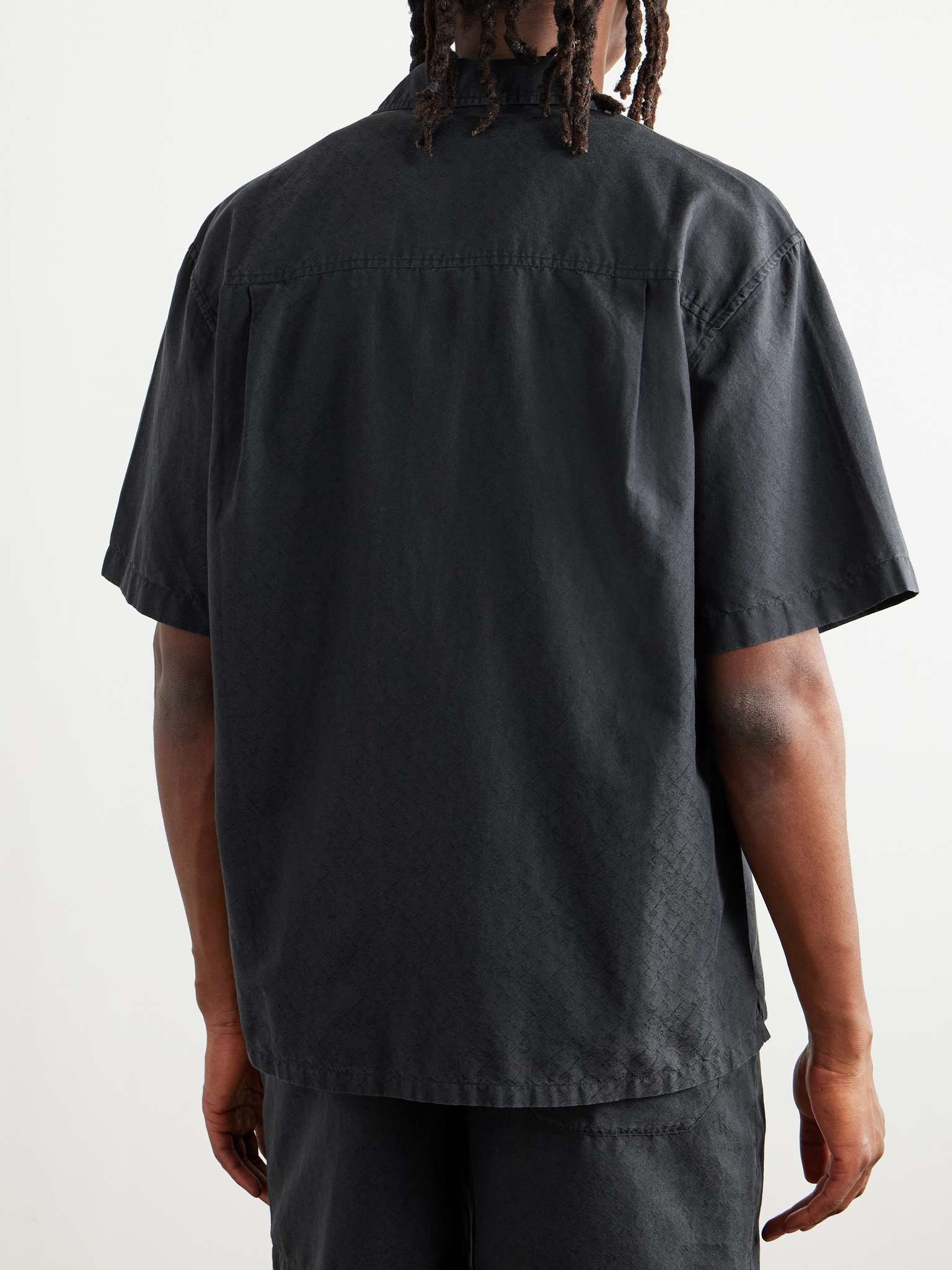 Camp-Collar Cotton and Silk-Blend Jacquard Shirt - 3