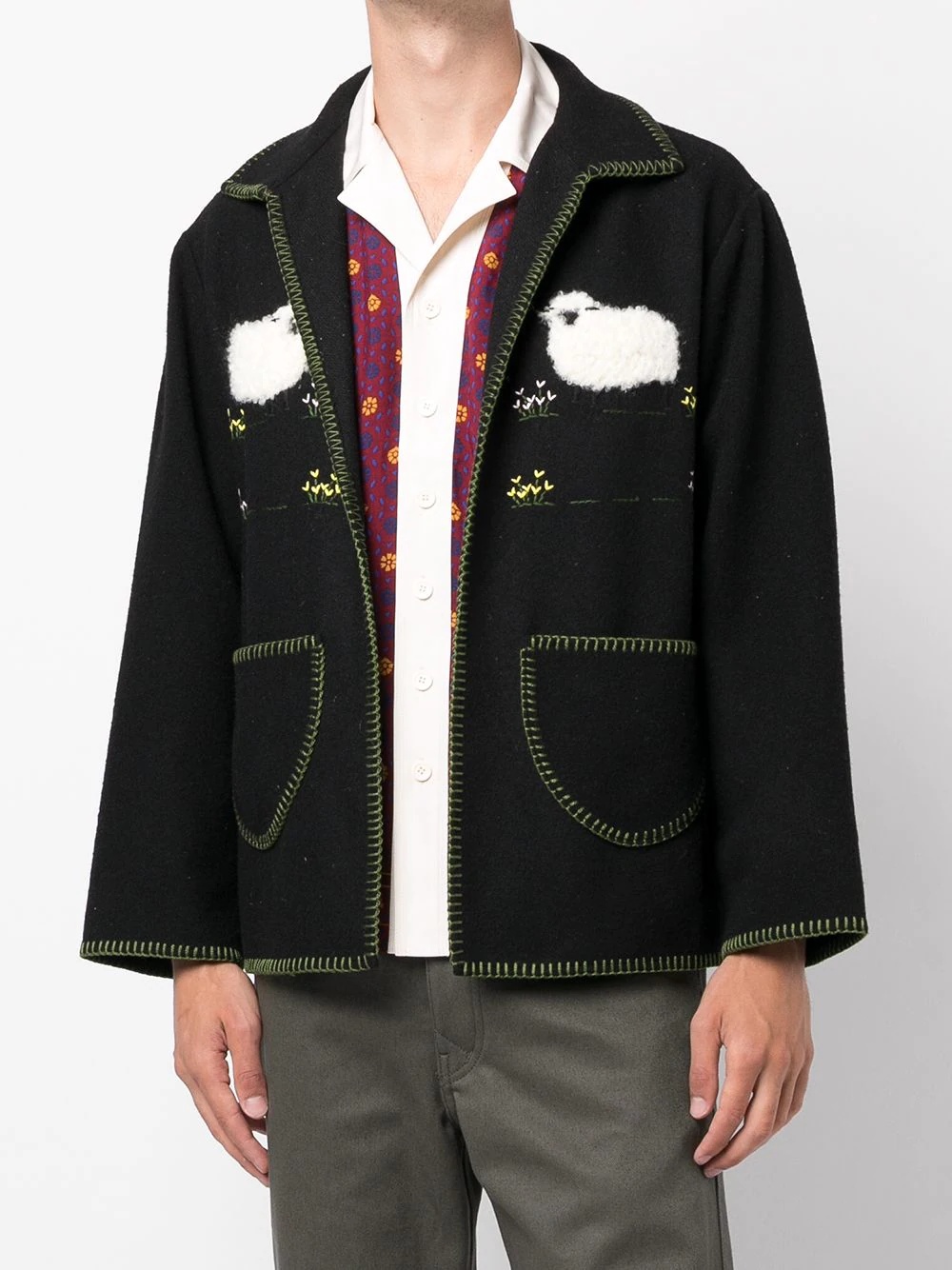 embroidered shirt jacket - 3