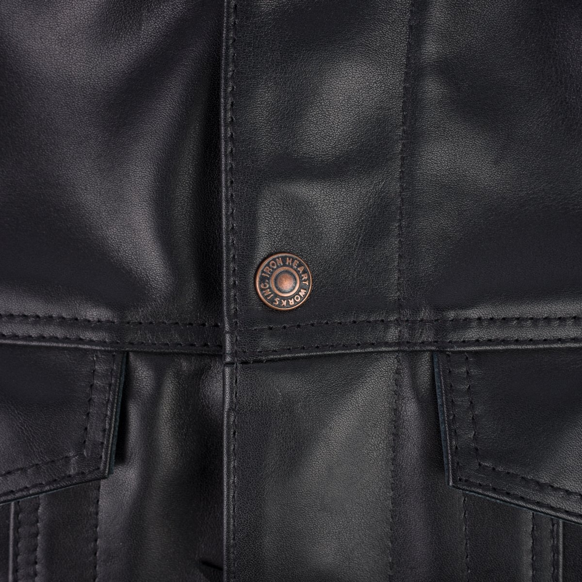 IHV-45-BLK Japanese Steerhide Modified Type III Vest - Black - 10