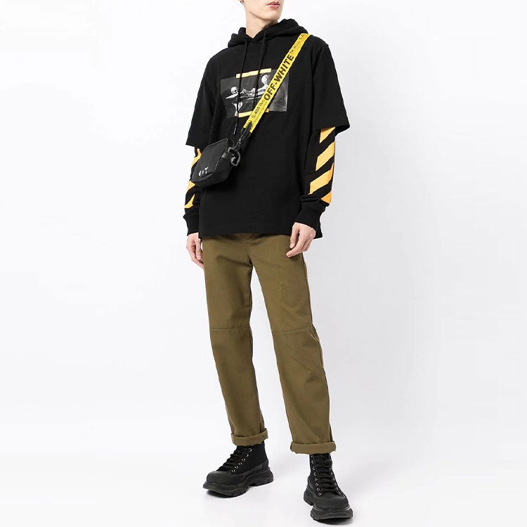Men's Off-White FW21 Caravaggio Painting Pattern Loose Fit Black OMBB087F21FLE0061084 - 3