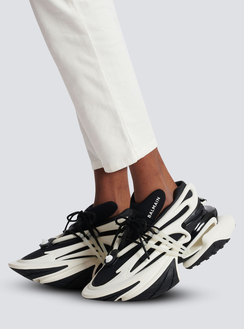 Balmain Unicorn trainers in two-tone neoprene and leather outlook