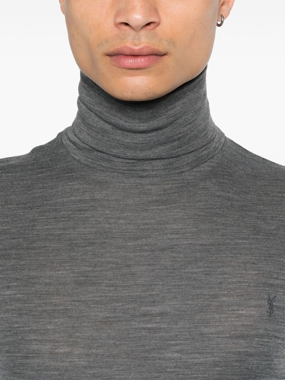 logo-embroidered roll-neck jumper - 5