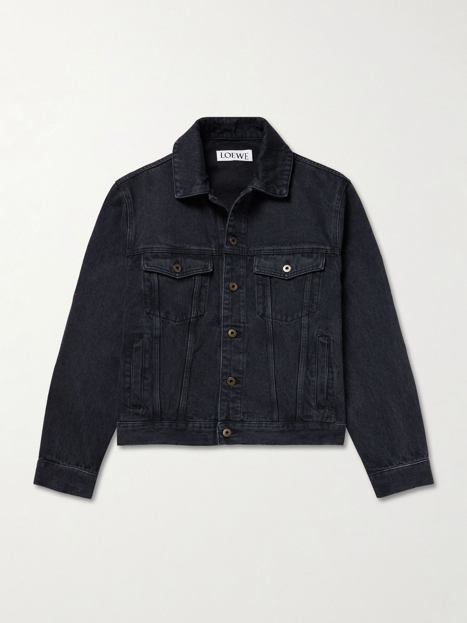 Logo-Detailed Denim Jacket Black - 1