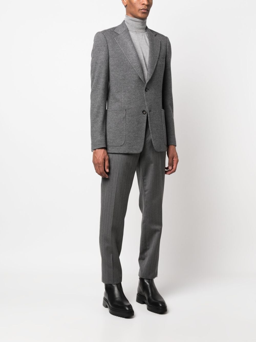 single-breasted virgin-wool suit jacket - 3