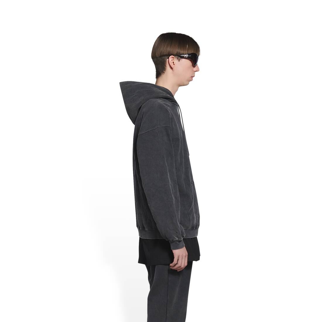 Men's Sporty B Medium Fit Hoodie in Black - 3