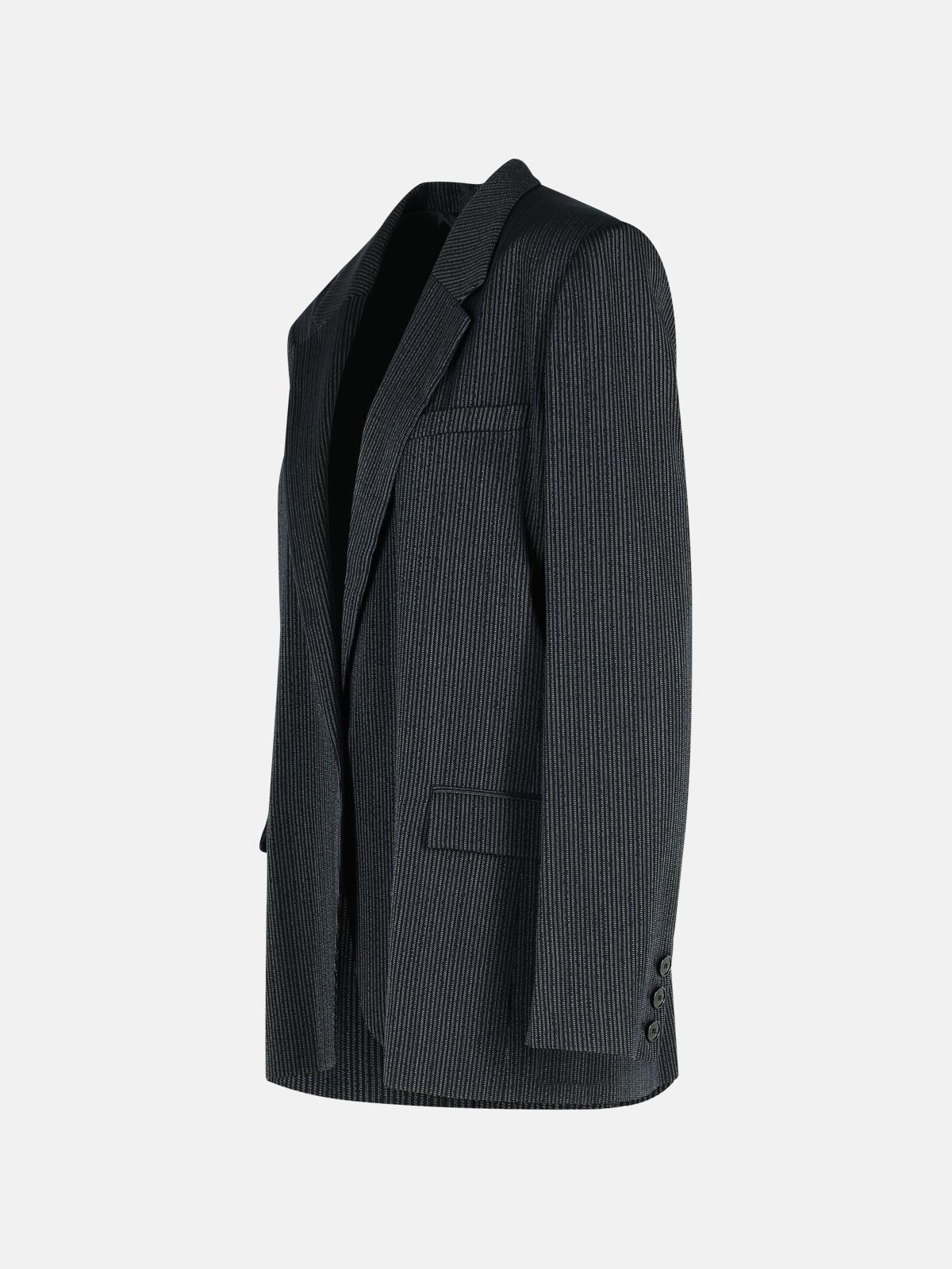 'OMELIA' BLACK VIRGIN WOOL BLEND BLAZER - 2