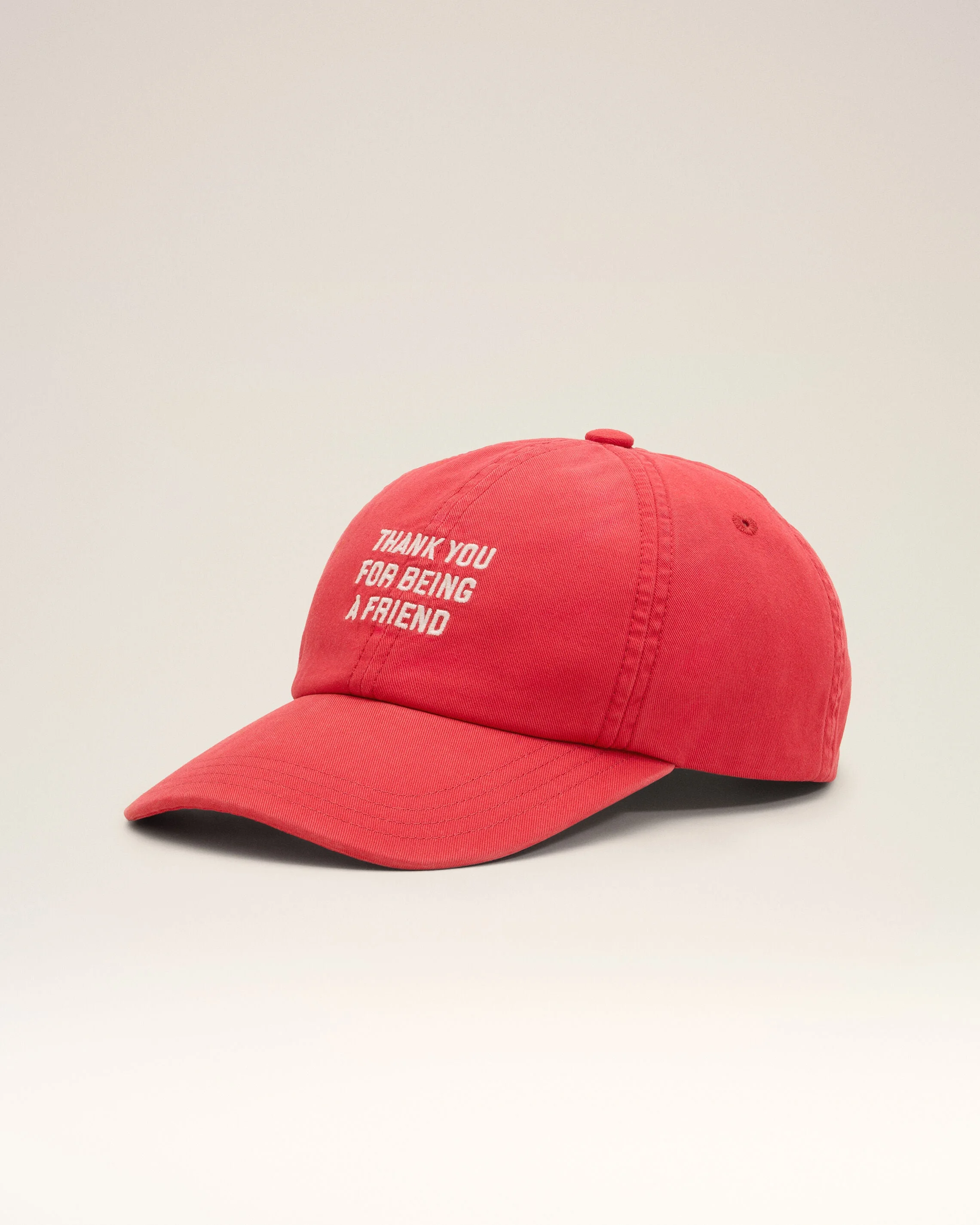 RED COTTON "THANK YOU FOR BEING A FRIEND" CAP - 1