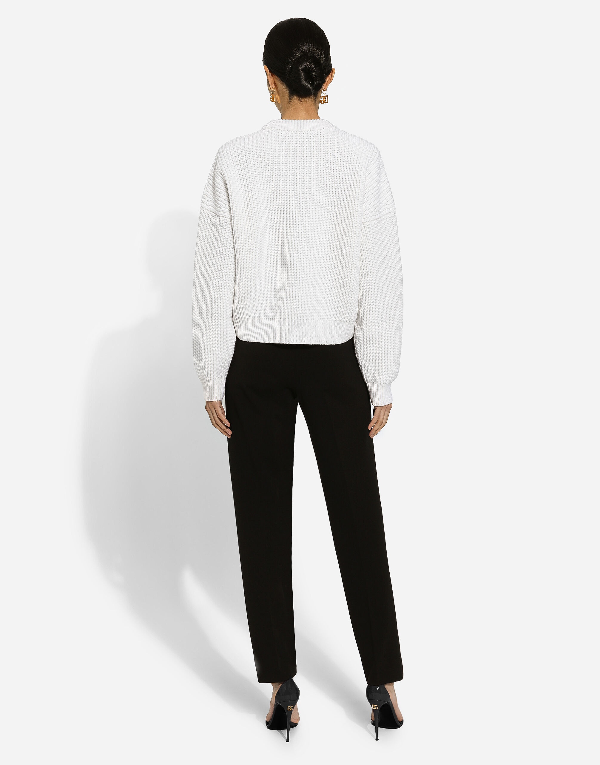 Dolce & Gabbana Ribbed wool sweater with DG logo