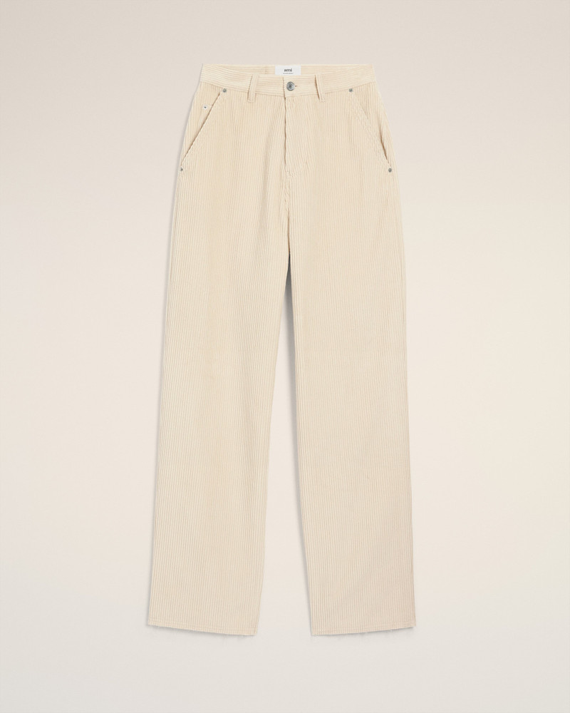 WHITE COTTON LARGE FIT TROUSERS 1