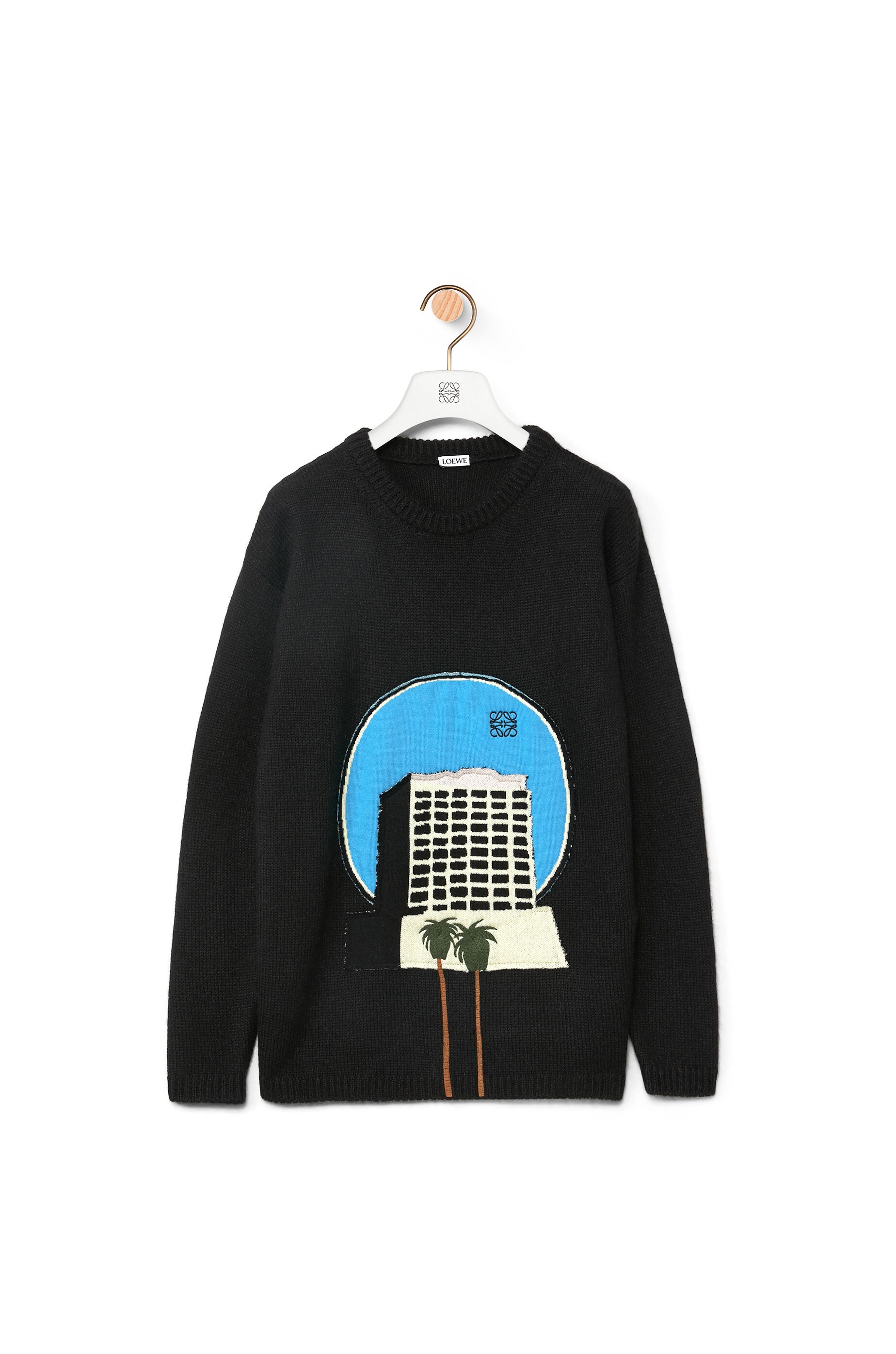 L.A. Series crew neck patch sweater in wool and alpaca - 1