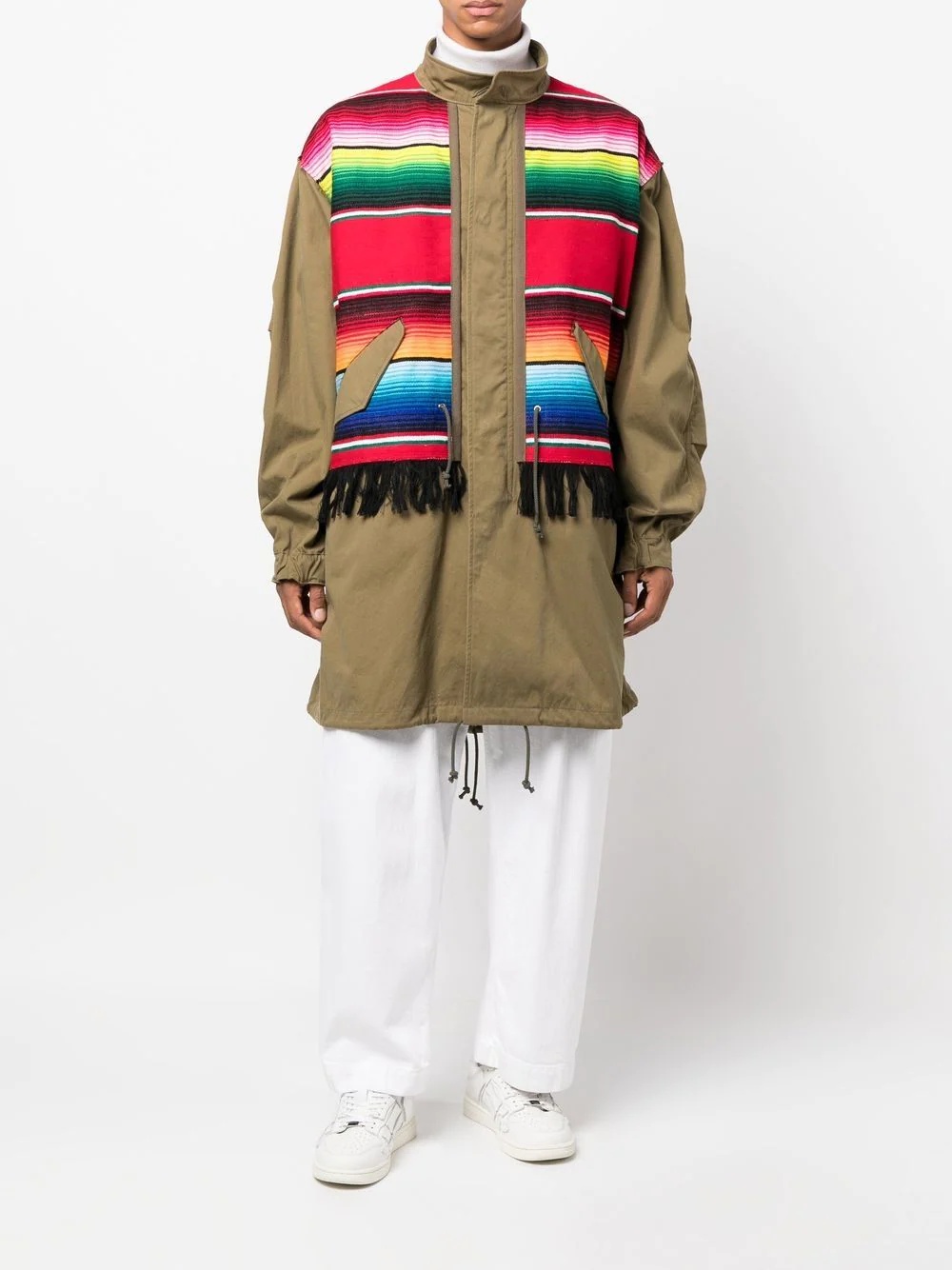 rainbow-tabard-overlay parka - 2