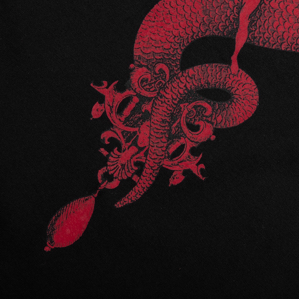 CHANDELIER AND SNAKE PRINT T-SHIRT - BLACK - 5