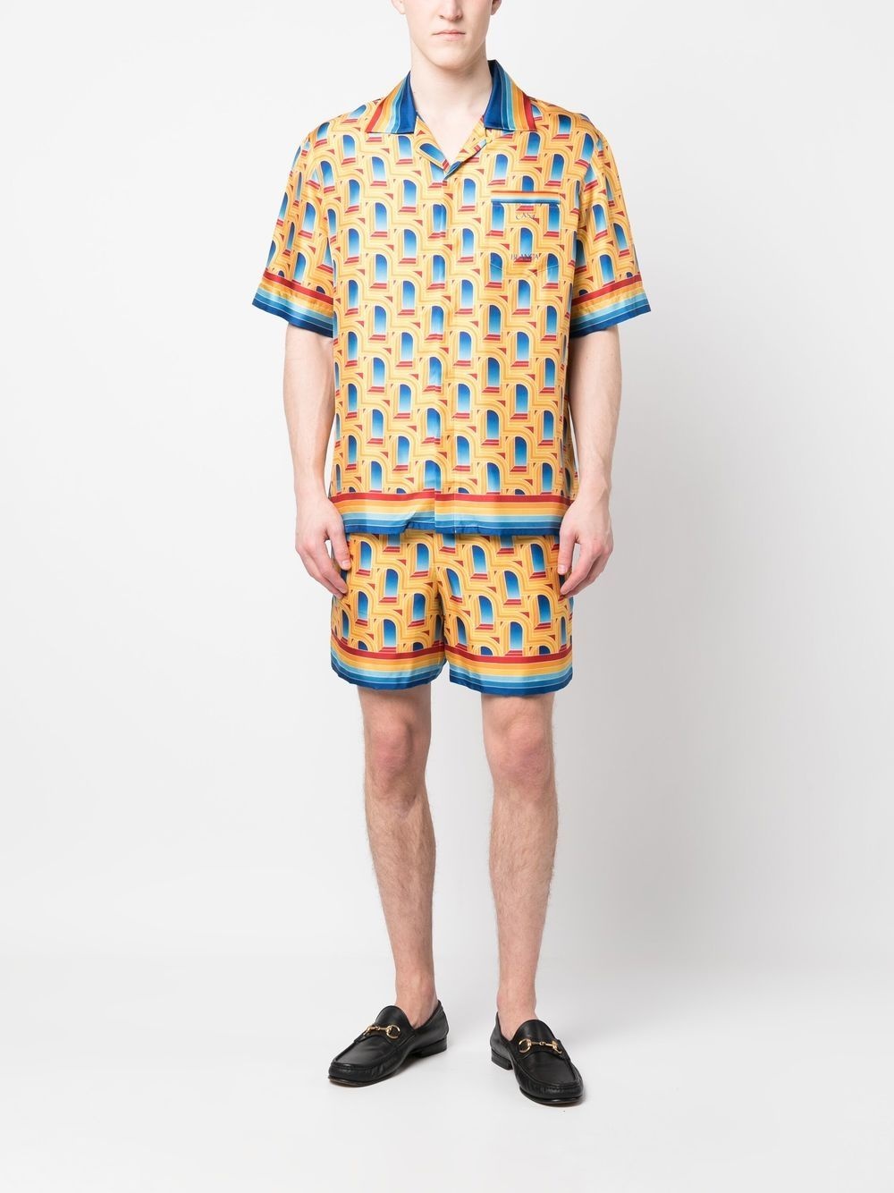 graphic-print silk shorts - 2