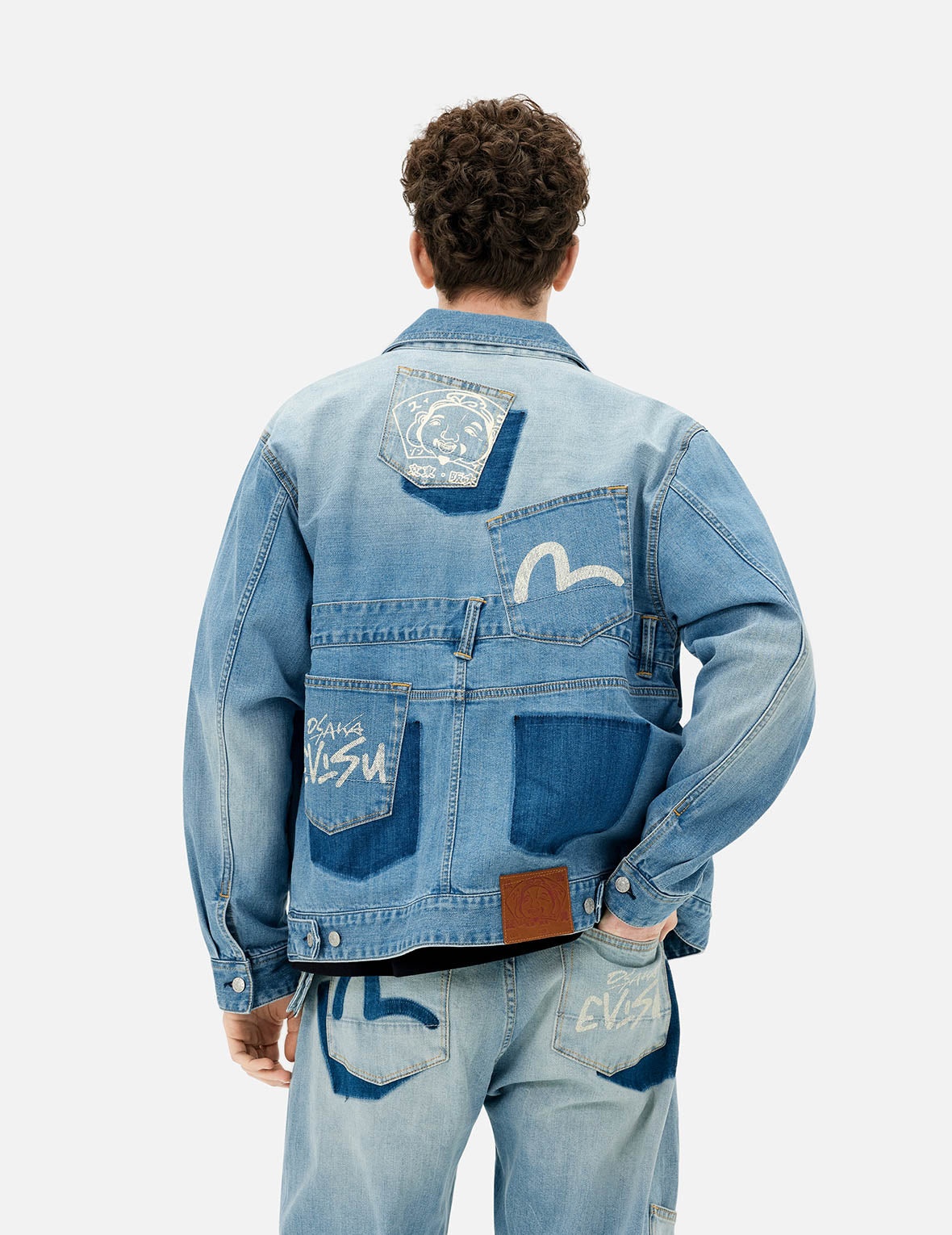 Deconstructed with Multi-pocket Loose Fit Denim Jacket - 5
