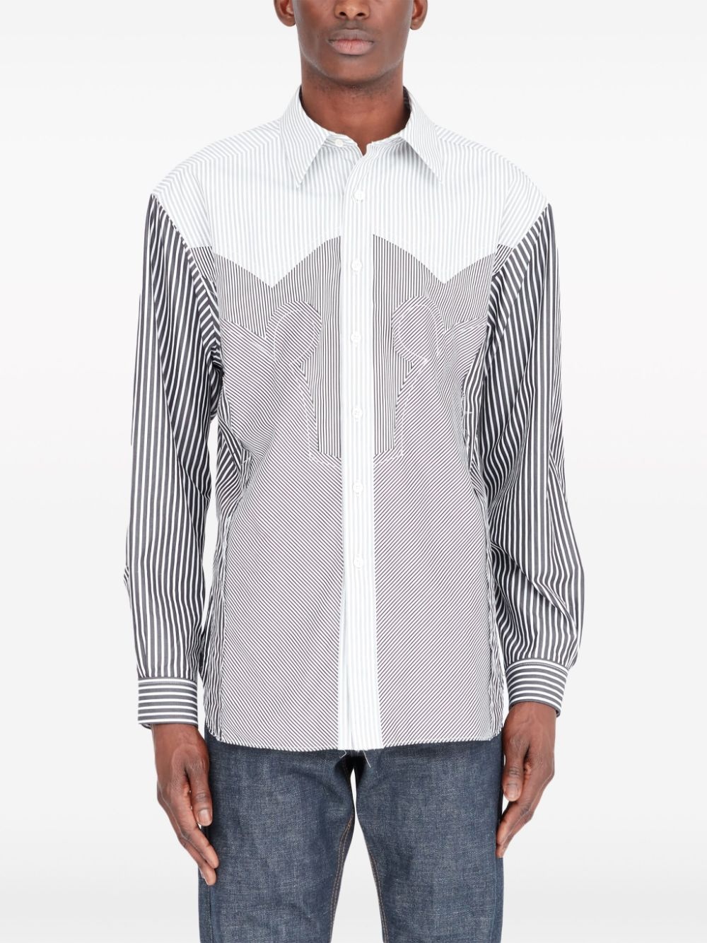 Yoke striped shirt - 2