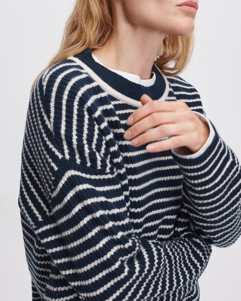 Gigi Striped Cashmere Crewneck 4