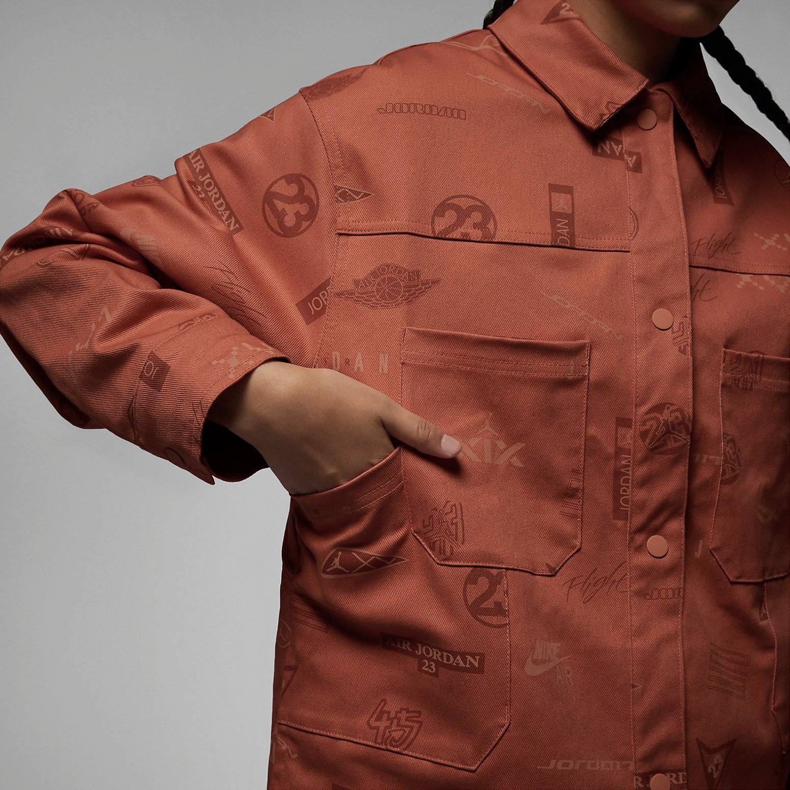 (WMNS) Air Jordan Flight Heritage Jacket 'Light Sienna' DX0385-812 - 3