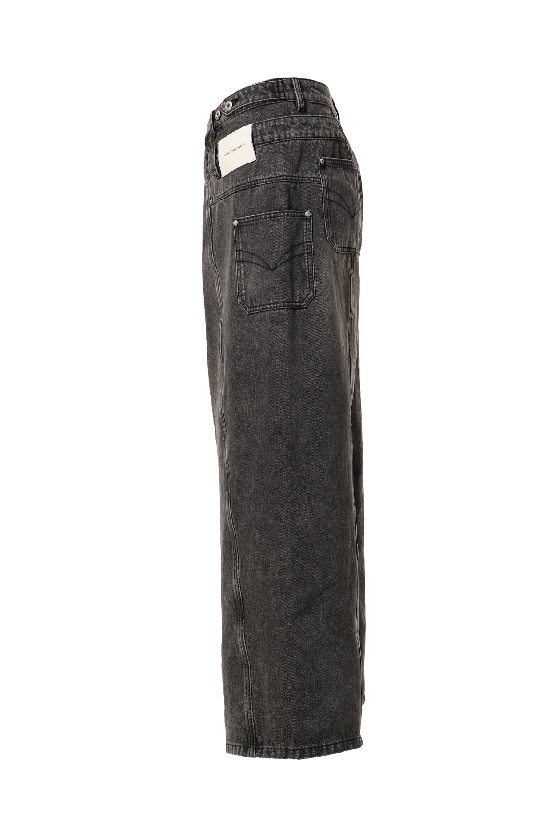 Feng Chen Wang パネルデザイン ジーンズ FENG CHEN WANG ASYMETRIC WIDE LEG JEANS WITH PANEL REMAKE