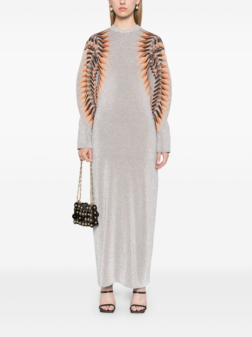 lurex jacquard maxi dress - 2