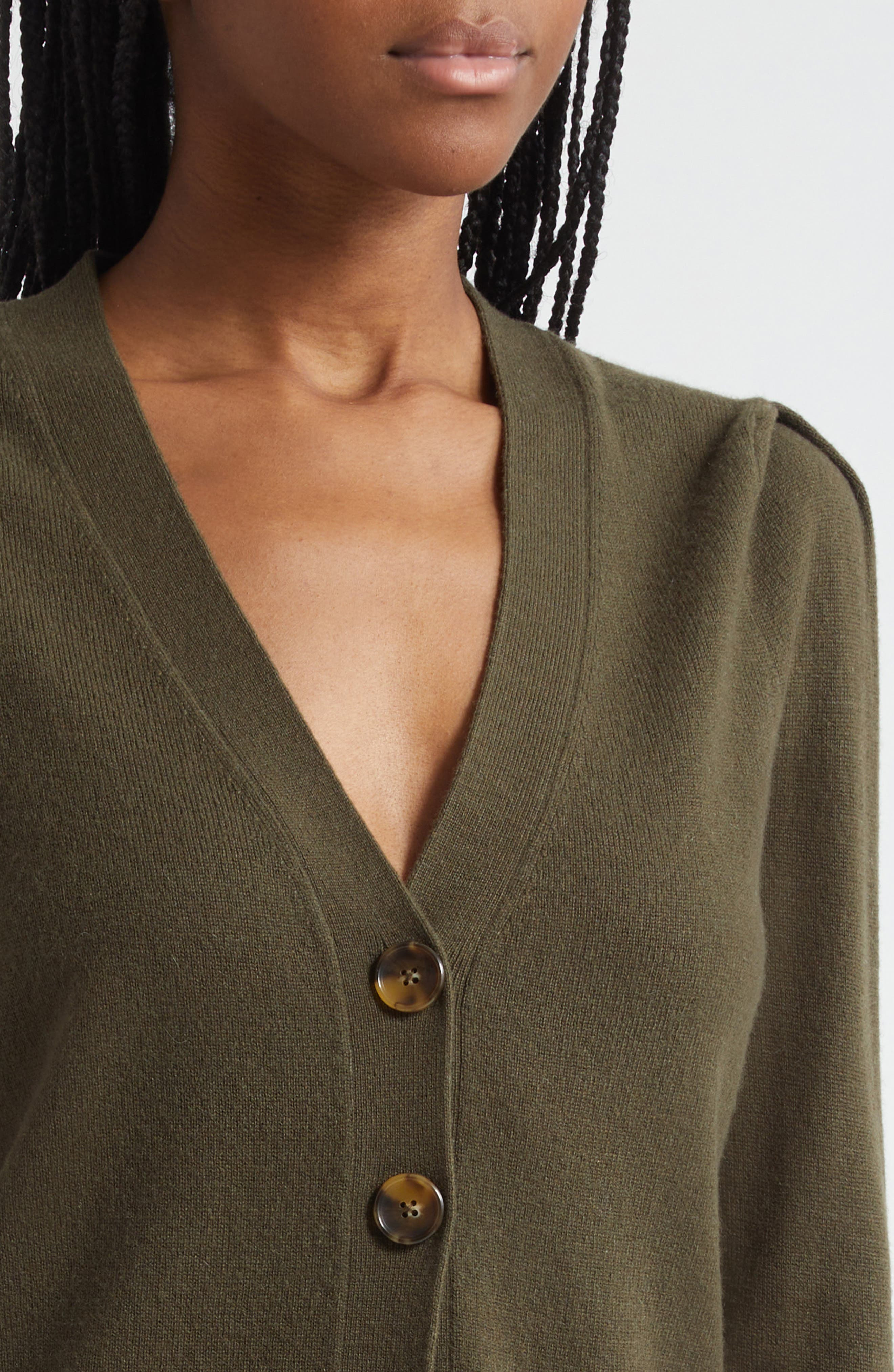 Veronica Beard Solene Cashmere Cardigan in Cypress at Nordstrom - 4