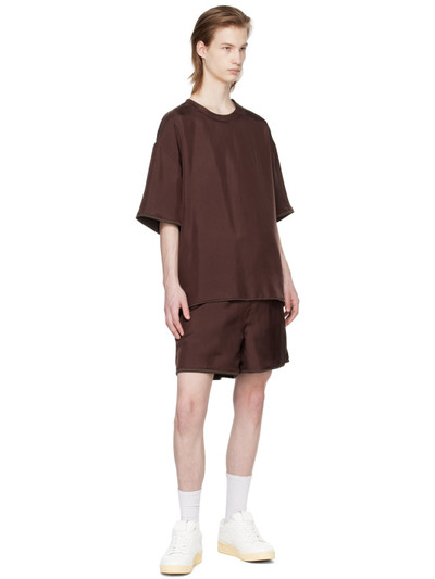 Jil Sander Burgundy & Brown Reversible T-Shirt outlook