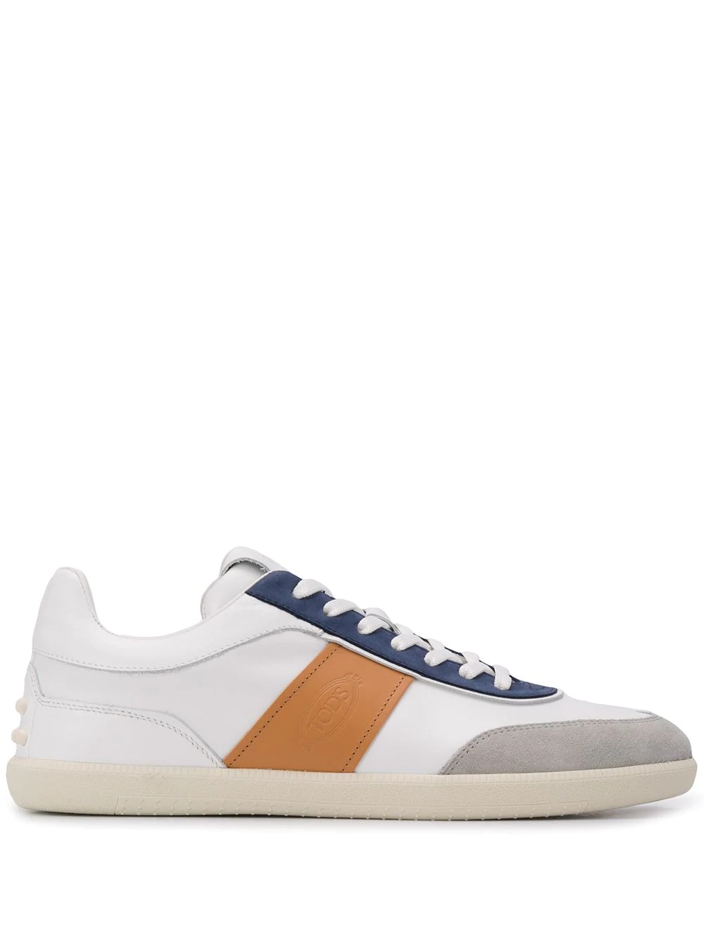 panelled low-top sneakers - 1