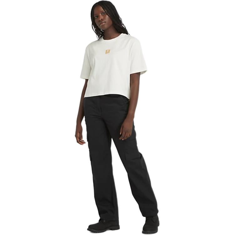 (WMNS) Timberland Logo T-Shirt 'White' A5RZX-CM9 - 4