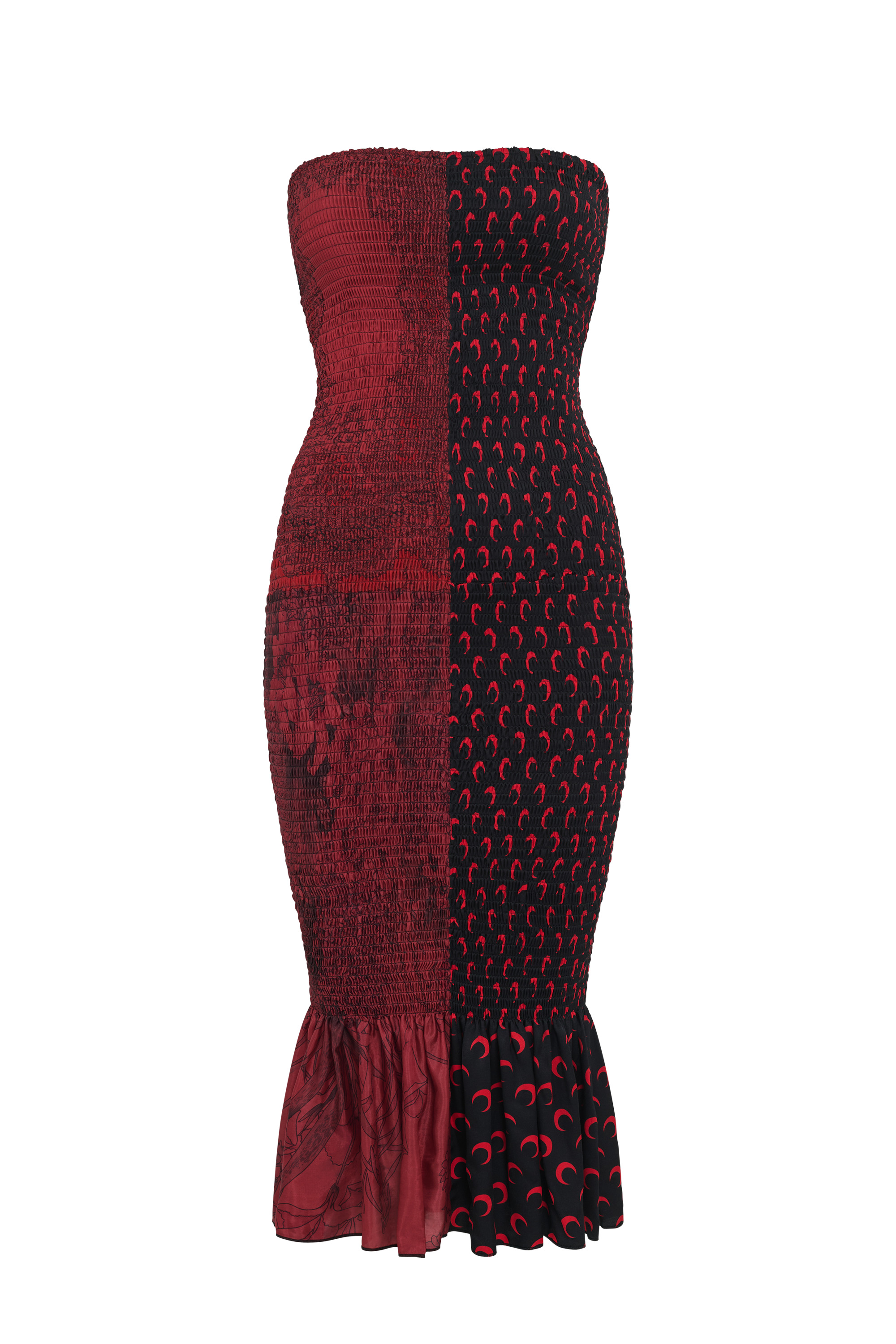 Upcycled Shirred Scarves Tube Dress - 1