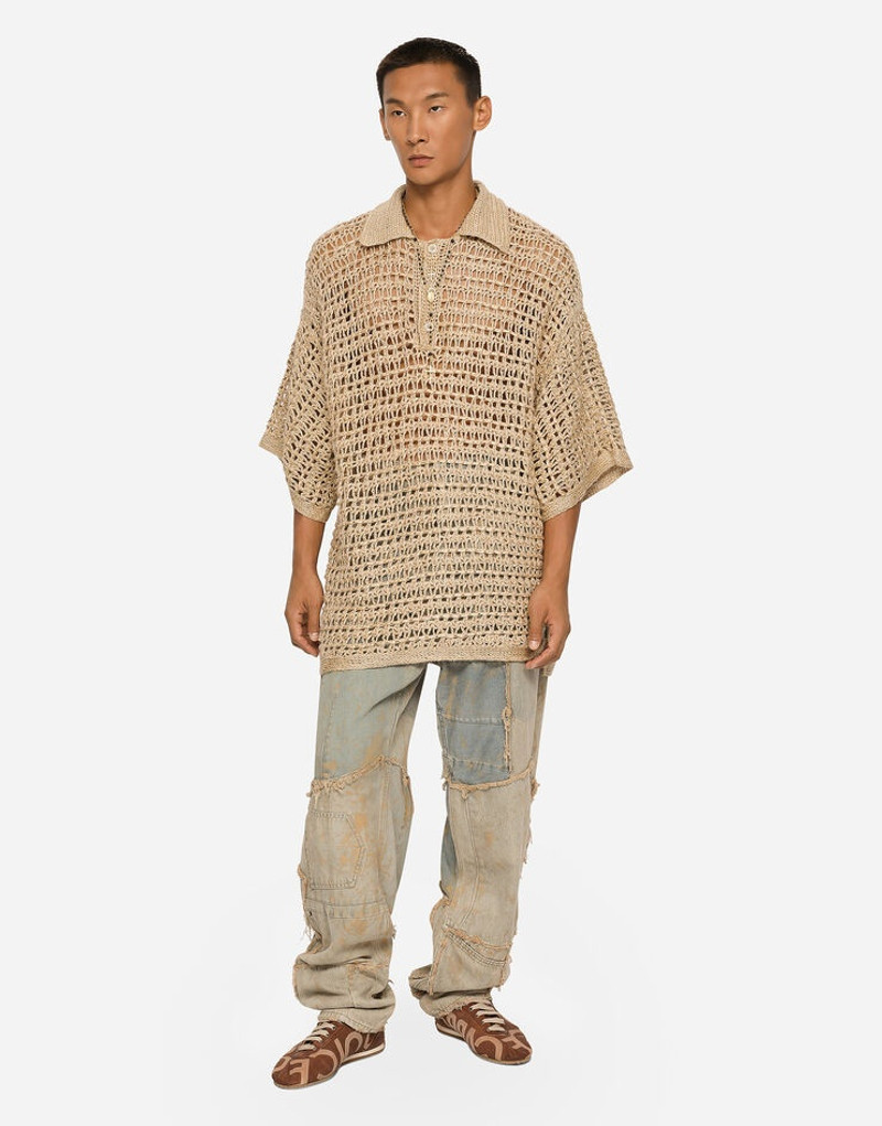 Straight-leg patchwork denim jeans 4