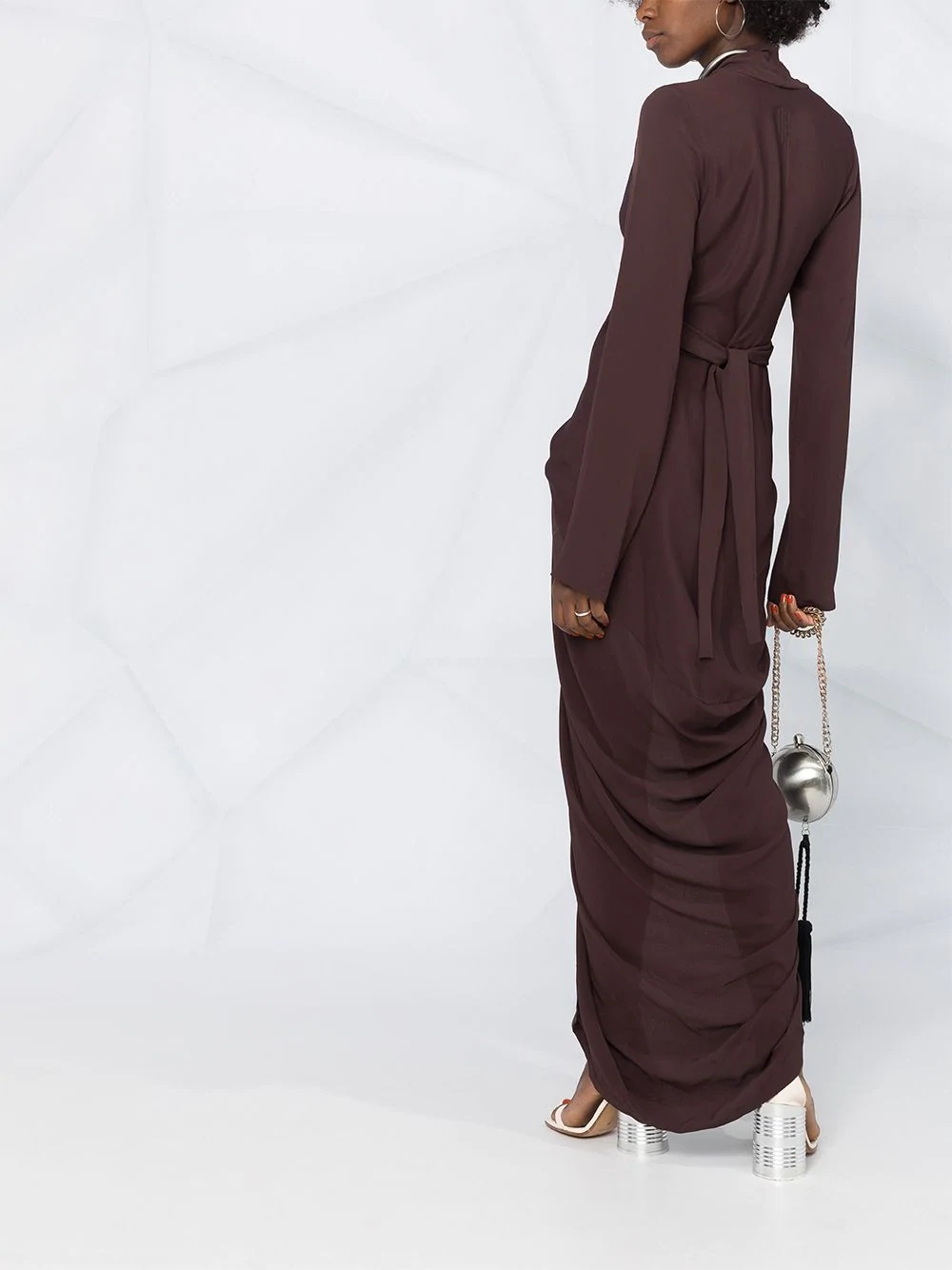 draped wrap dress - 6