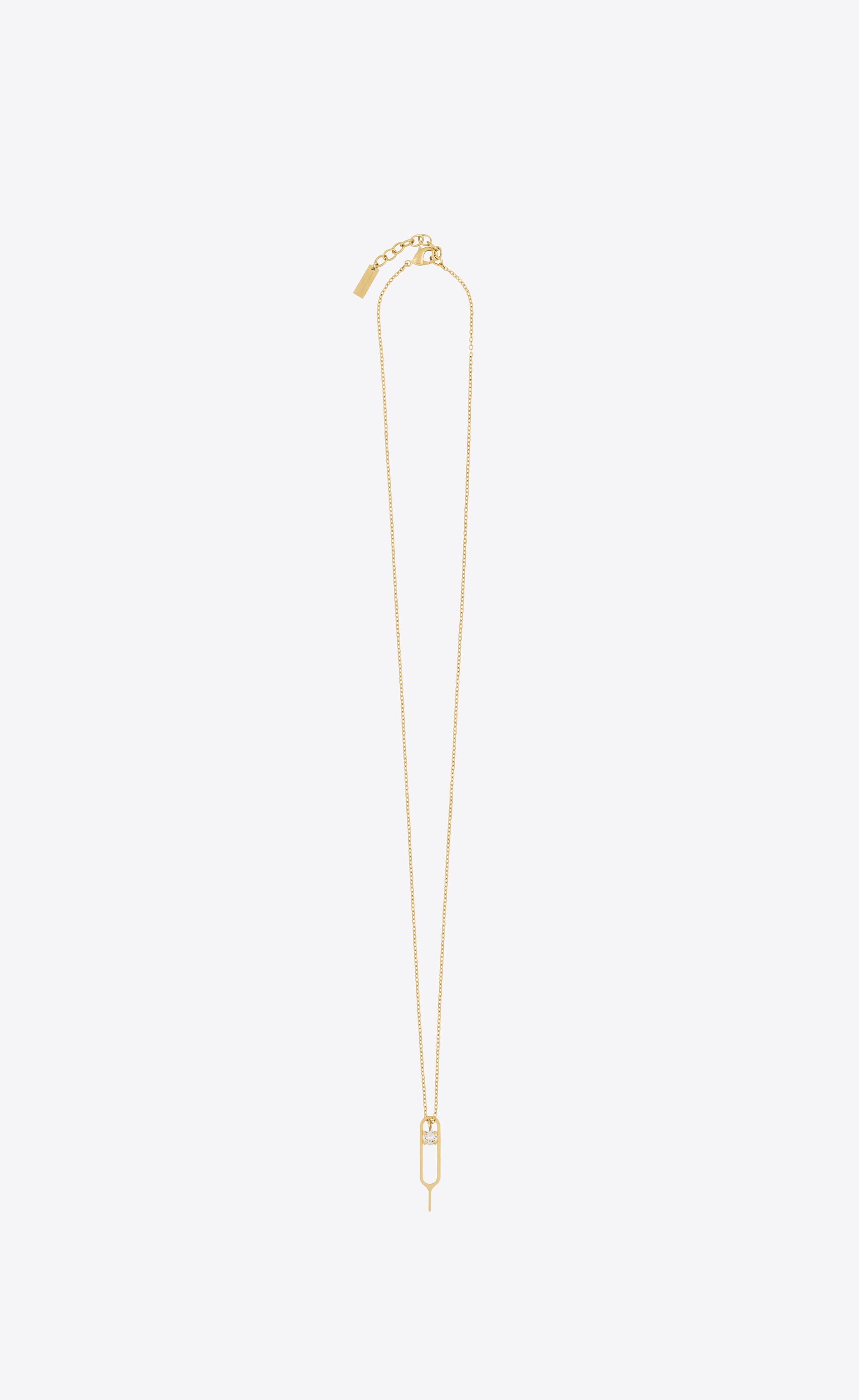 Saint Laurent Logo Necklace in Metallic