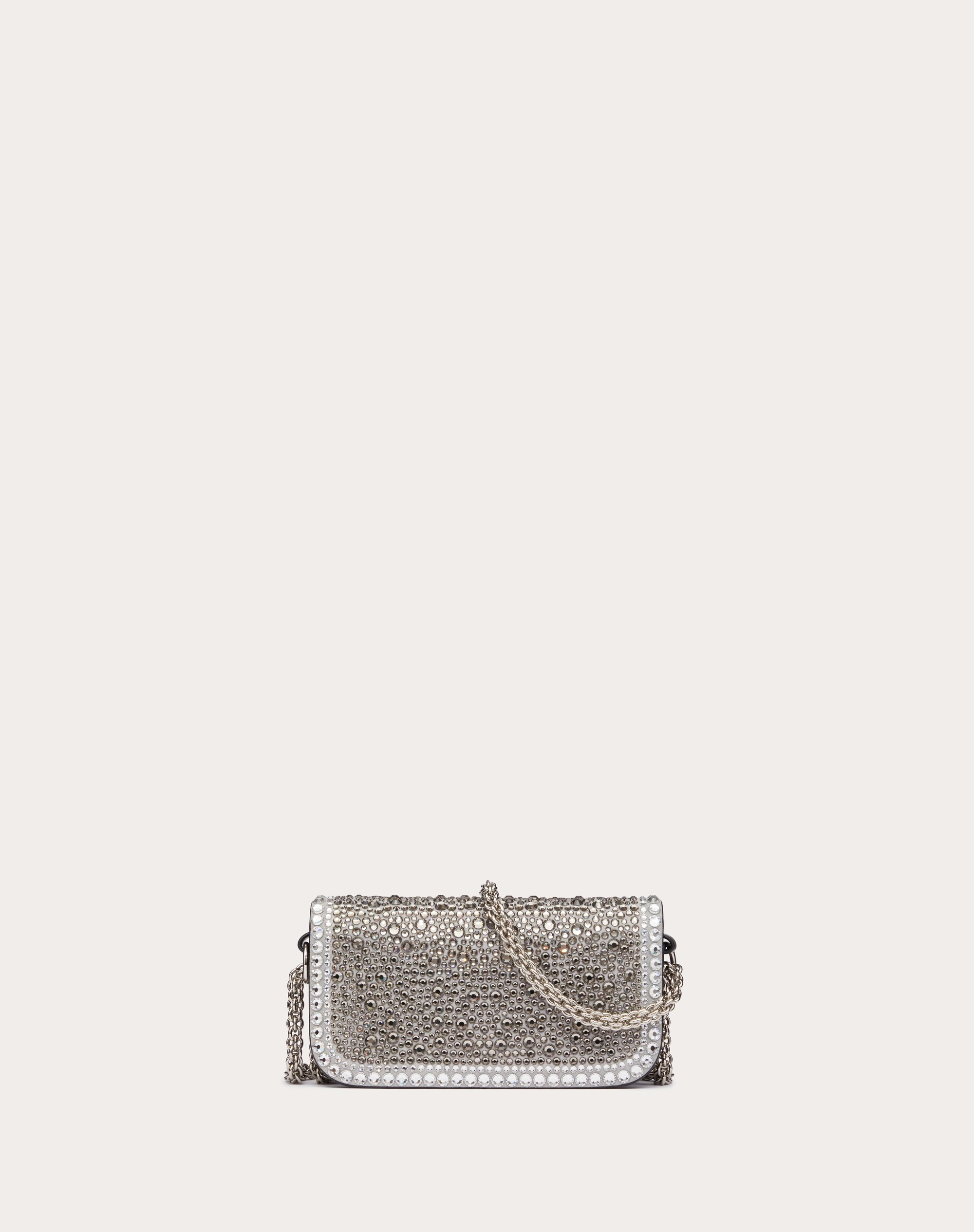 SMALL VALENTINO GARAVANI LOCÒ SHOULDER BAG WITH RHINESTONES - 3