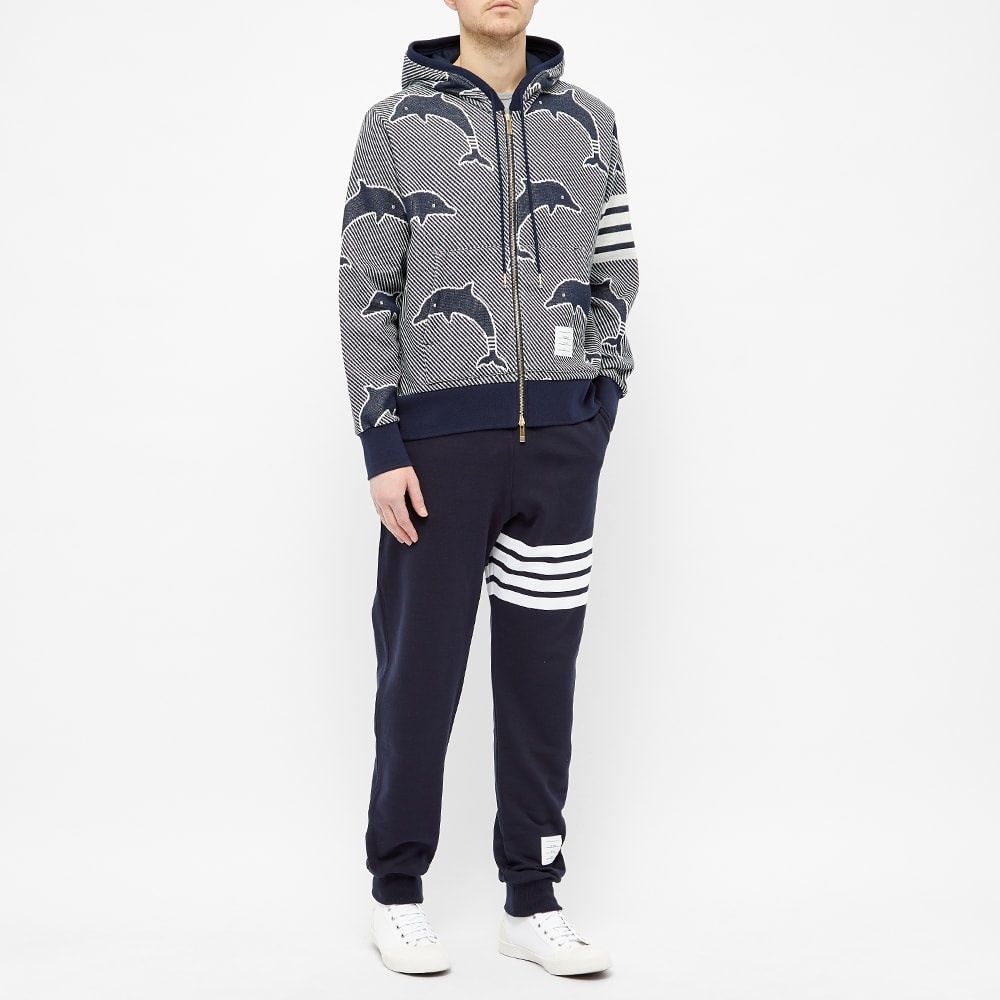 Thom Browne Dolphin Jacquard Four Bar Zip Hoody - 6