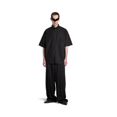 BALENCIAGA Men's Political Stencil Short Sleeve Shirt Large Fit in Black outlook