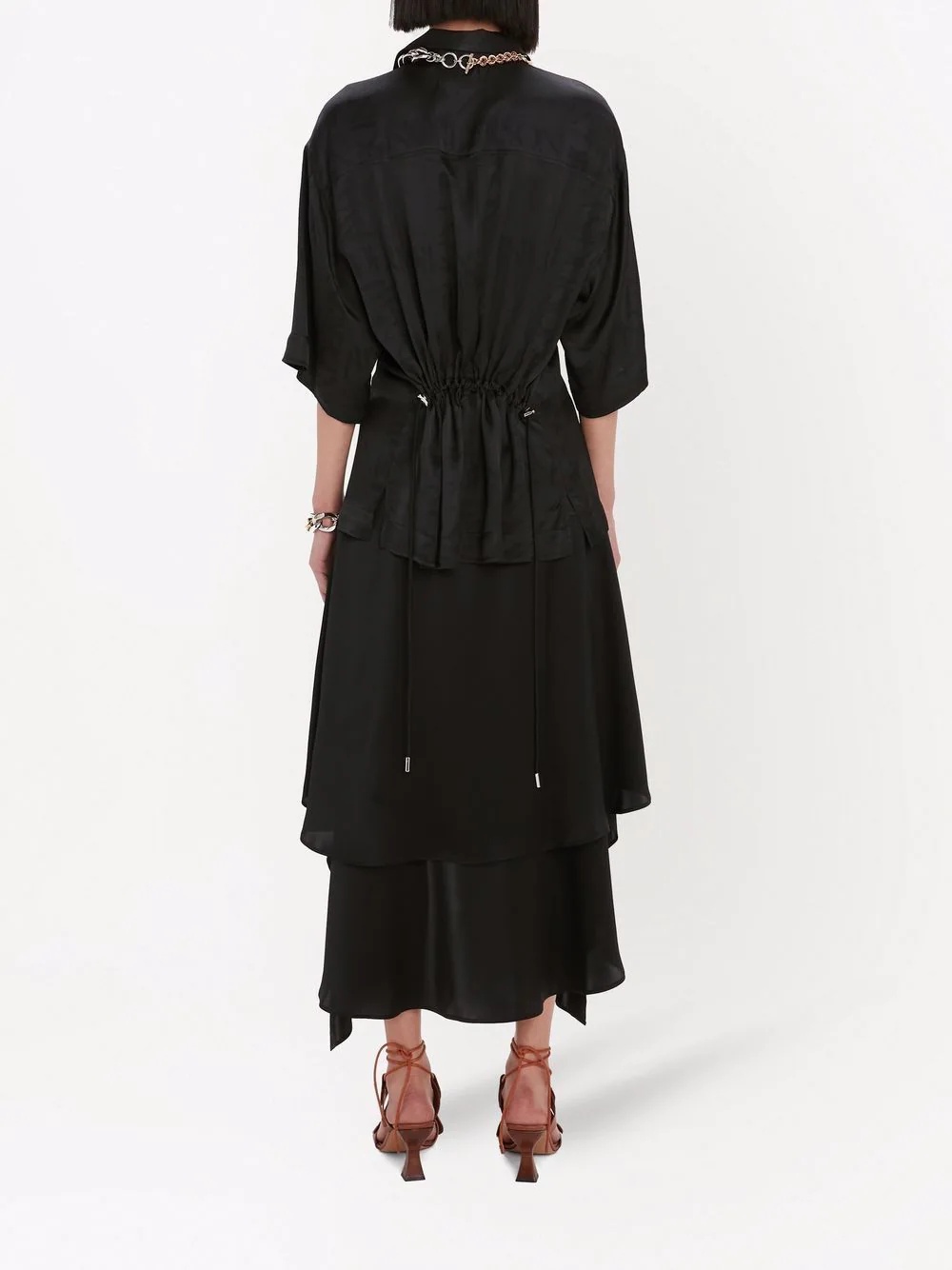 layered asymmetric midi skirt - 4