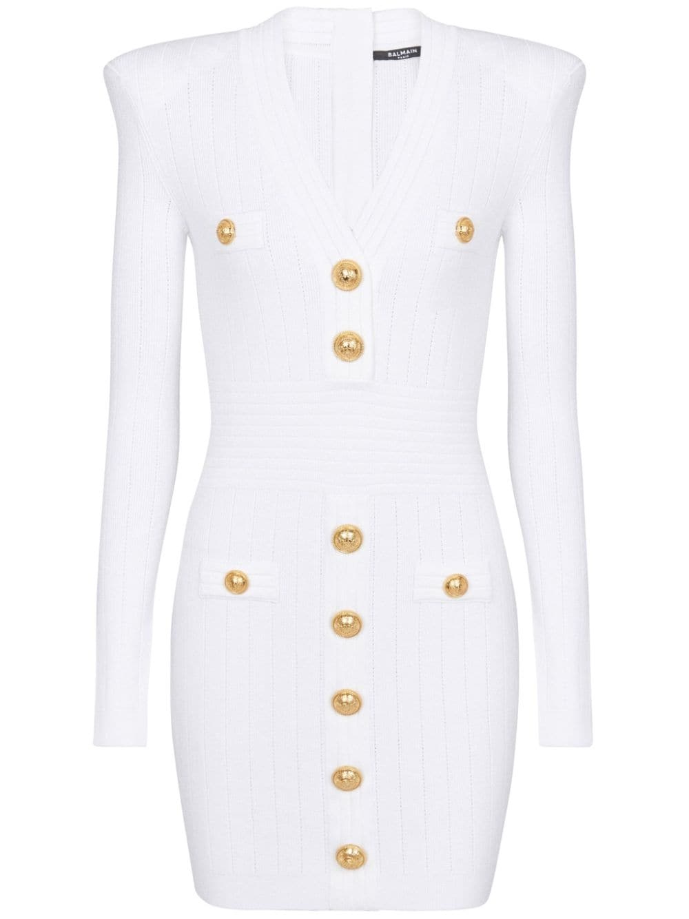 button-embellished knitted minidress - 1