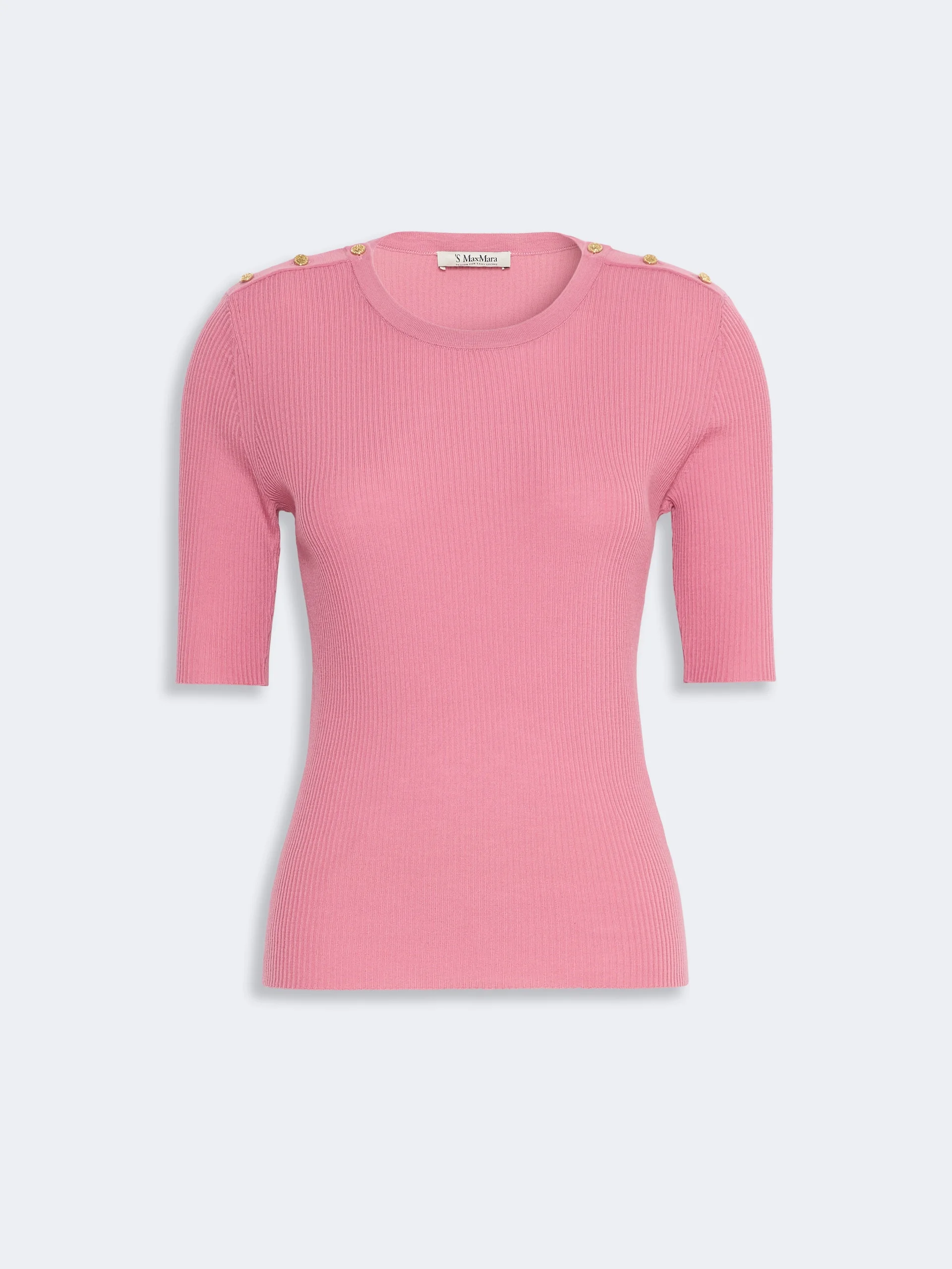 RIVIERA Ribbed woollen yarn jumper - PINK - 1