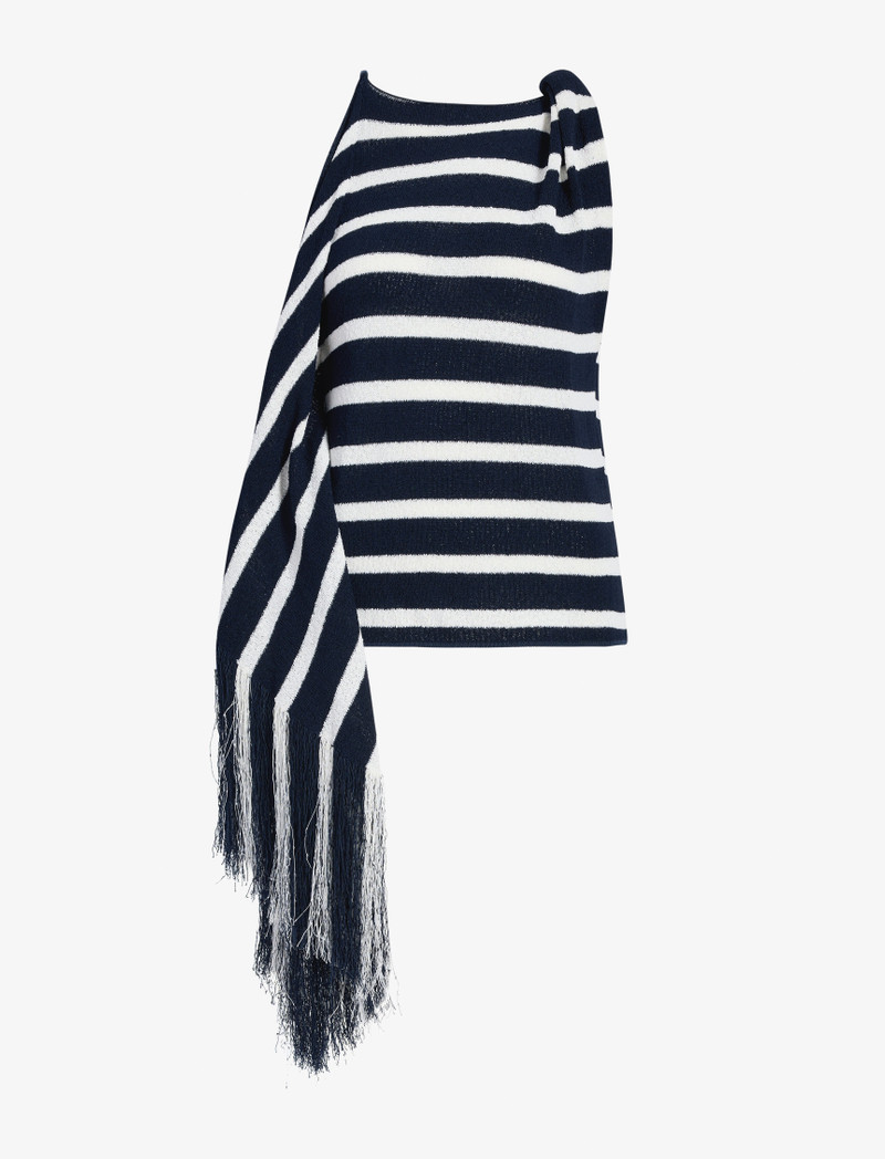 Yves Top in Stripe Fringed Knit - 1