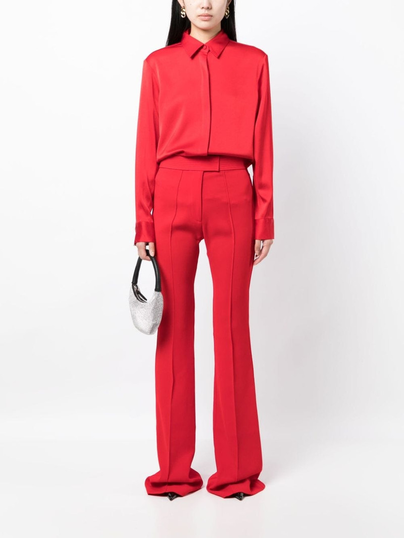 ALEX PERRY satin-finish button-down shirt outlook