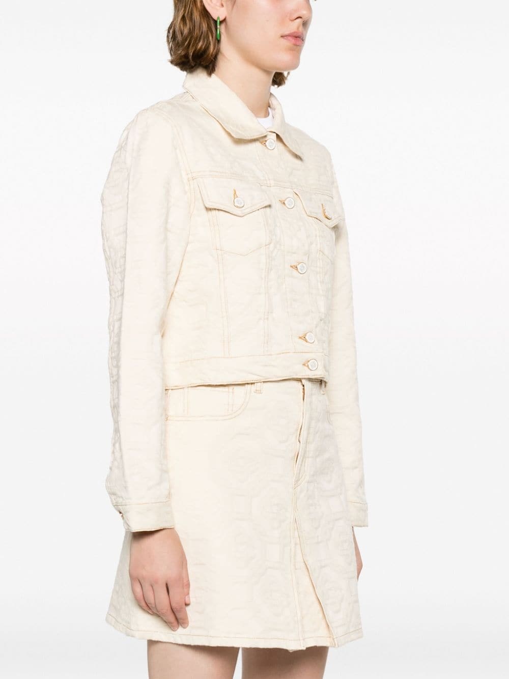 cropped denim jacket - 3
