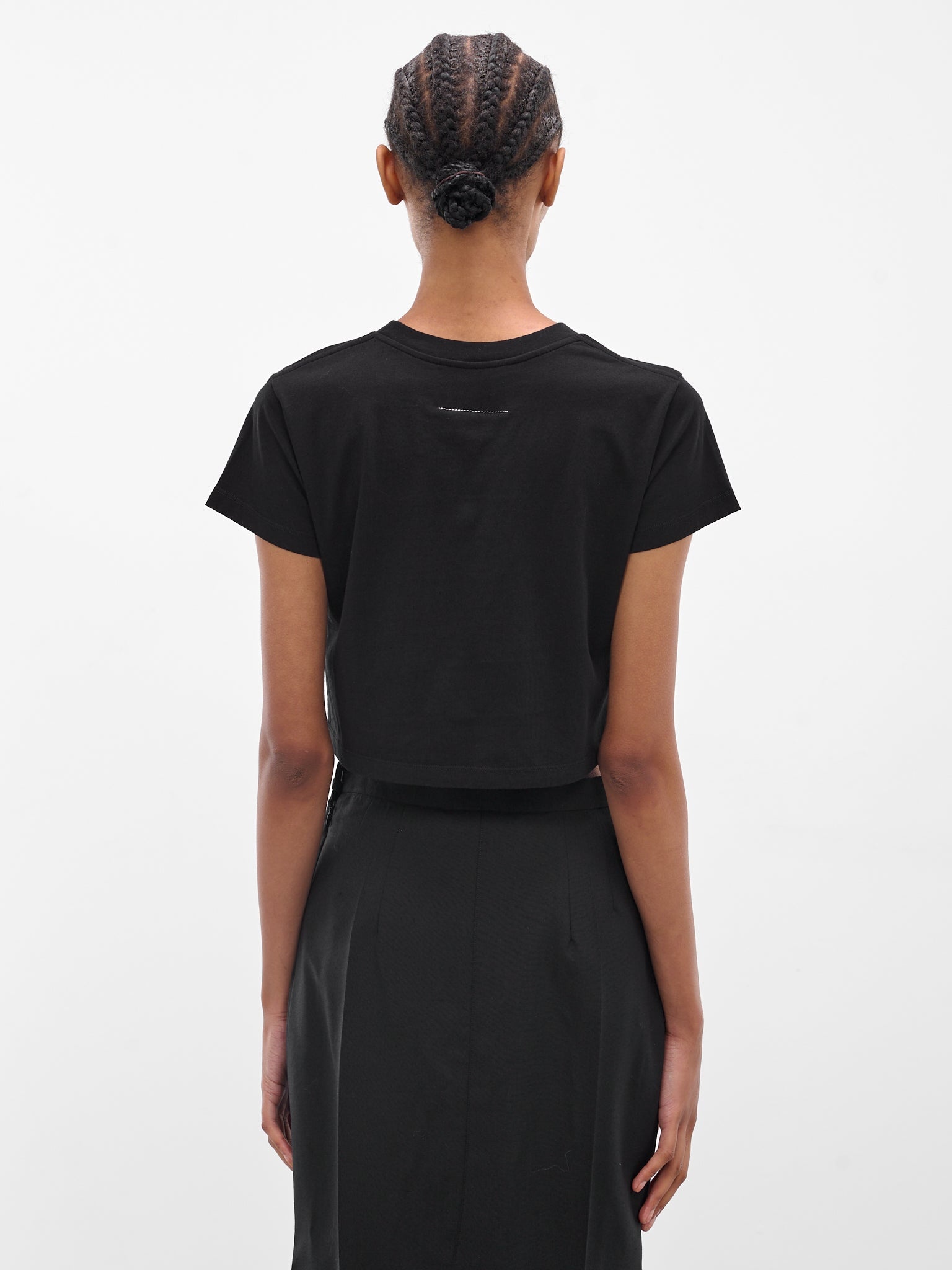 Black Cropped Numeric Logo Tee - 3