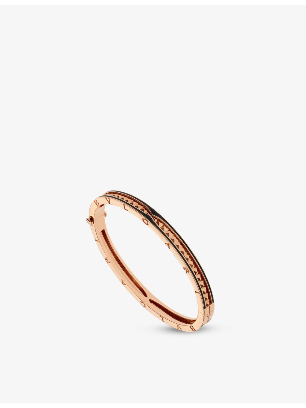 B.zero1 18ct rose-gold and ceramic bangle bracelet - 4