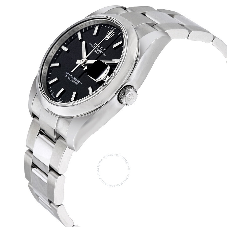 Rolex Oyster Perpetual Date 34 Black Dial Stainless Steel Bracelet Automatic Men's Watch 115200BKSO - 2