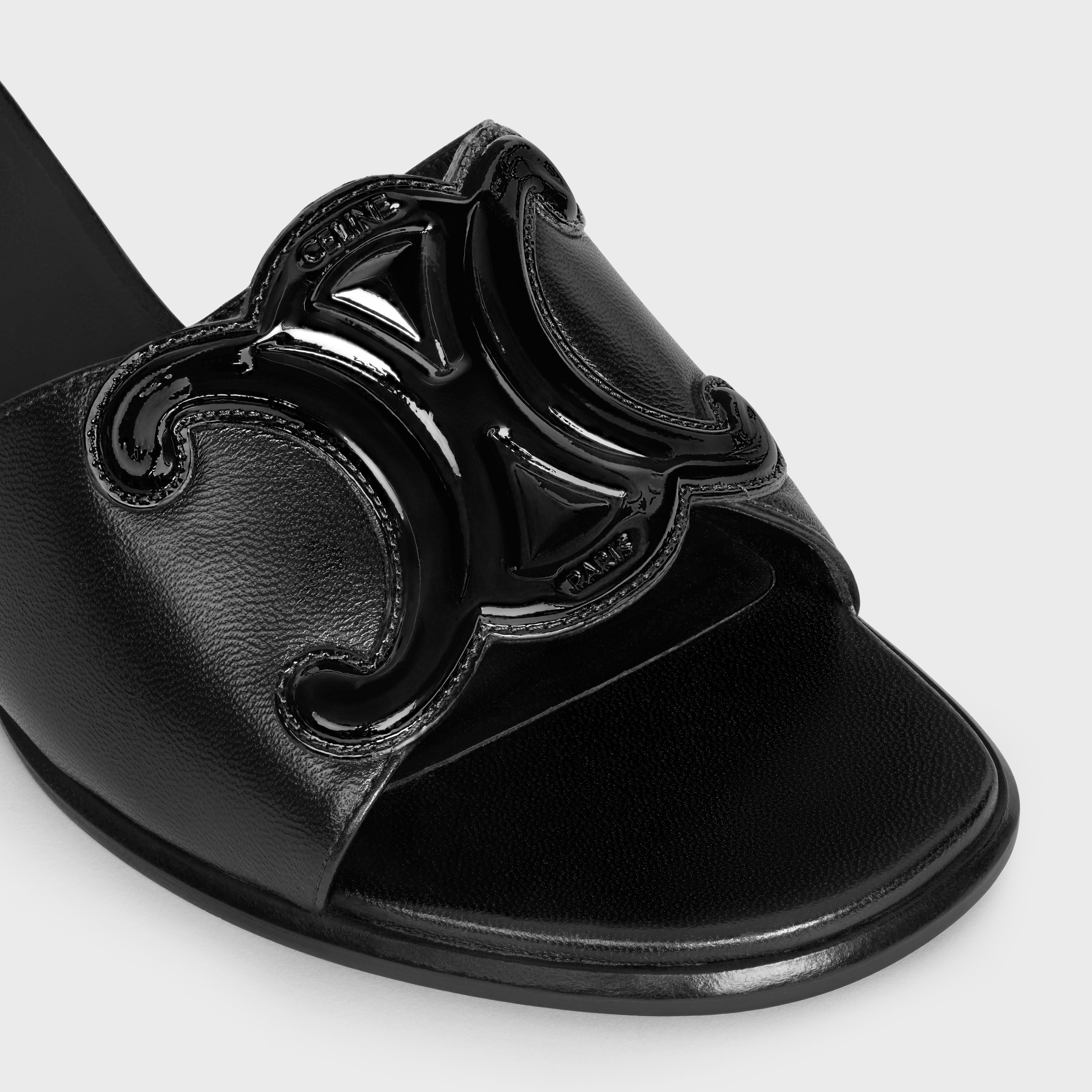 CELINE｜MULES (CLEMENCE MULE IN LAMBSKIN AND PATENT CALF CELINE CLEMENCE MULE IN LAMBSKIN AND PATENT CALFSKIN - BLUSH